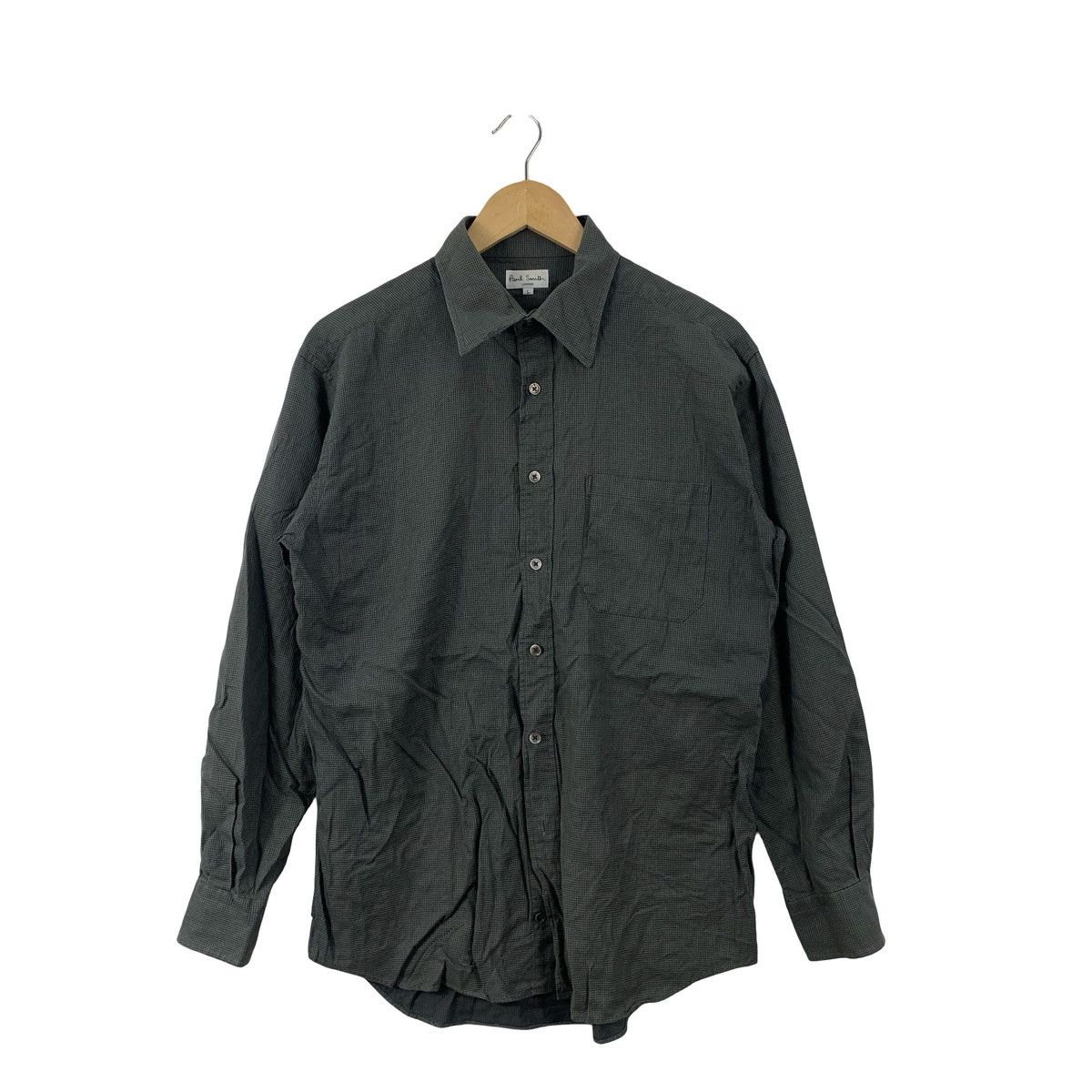 Paul Smith Vintage Paul Smith Charcoal Micro-Check Button-Up Minimalist Size US L / EU 52-54 / 3 - 4 Thumbnail