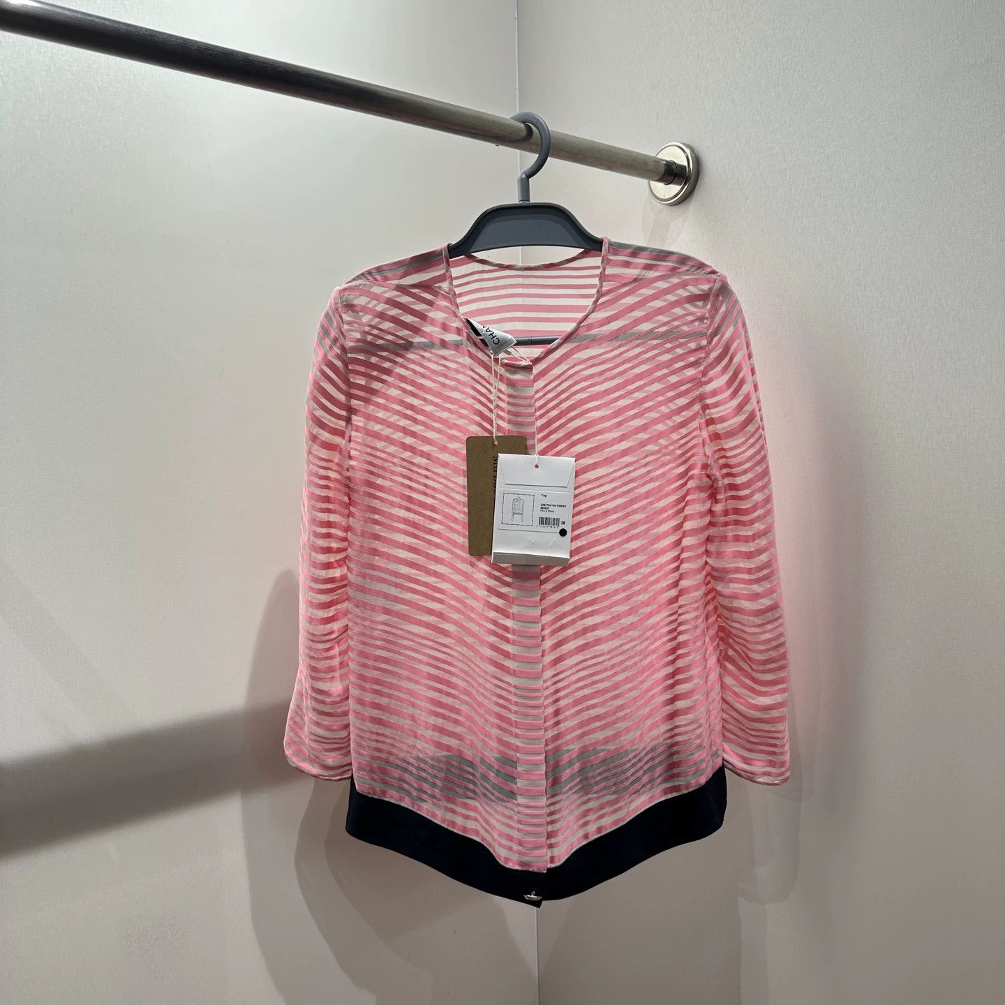 Chanel Chanel feb419 striped cutout long sleeve 38 viscose Size S / US 4 / IT 40 - 2 Thumbnail