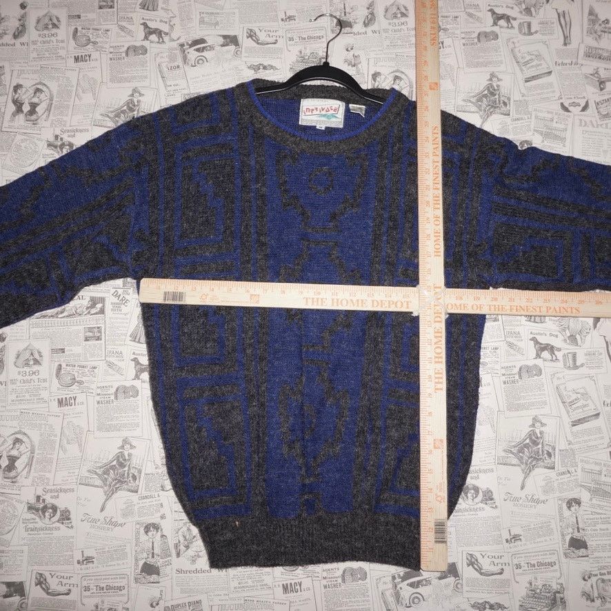 Vintage Medium - Vintage Y2K Aztec style abstract 1990s knit sweater Size US M / EU 48-50 / 2 - 4 Thumbnail