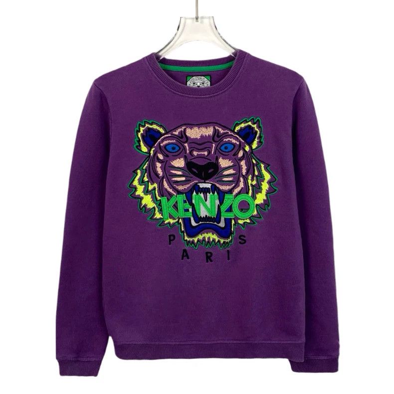 Kenzo KENZO Purple tiger embroidered cotton round neck long slee Size M / US 6-8 / IT 42-44 - 1 Thumbnail