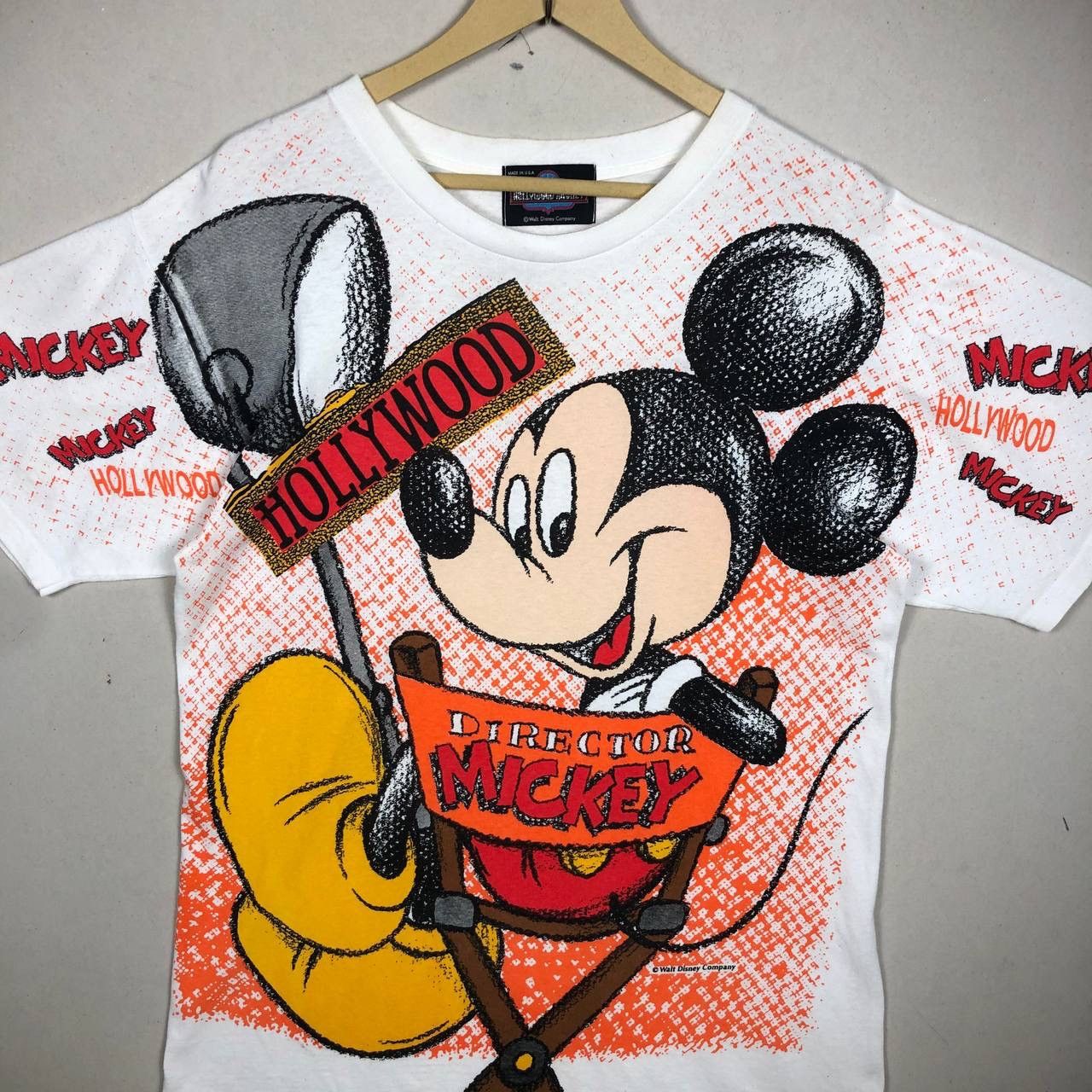 Disney × Mickey Mouse × Vintage Vintage 90s Mickey Mouse Hollywood Disney Overprinted Tshirt Size US L / EU 52-54 / 3 - 3 Thumbnail