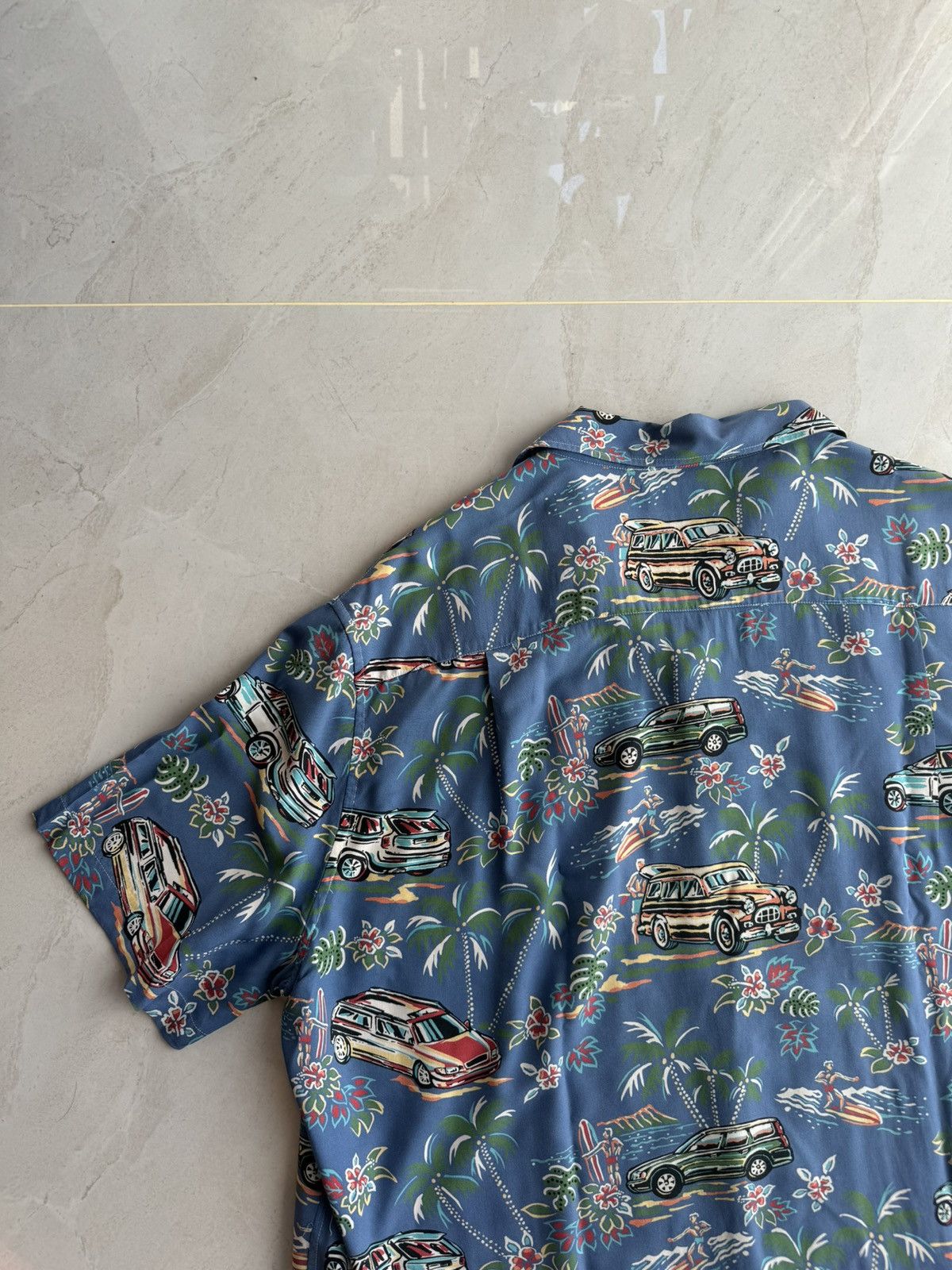 Saint Laurent Paris Saint Laurent Paris SS17 Hawaiian Blue Cuban Carprint Shirt Size US XL / EU 56 / 4 - 14 Thumbnail
