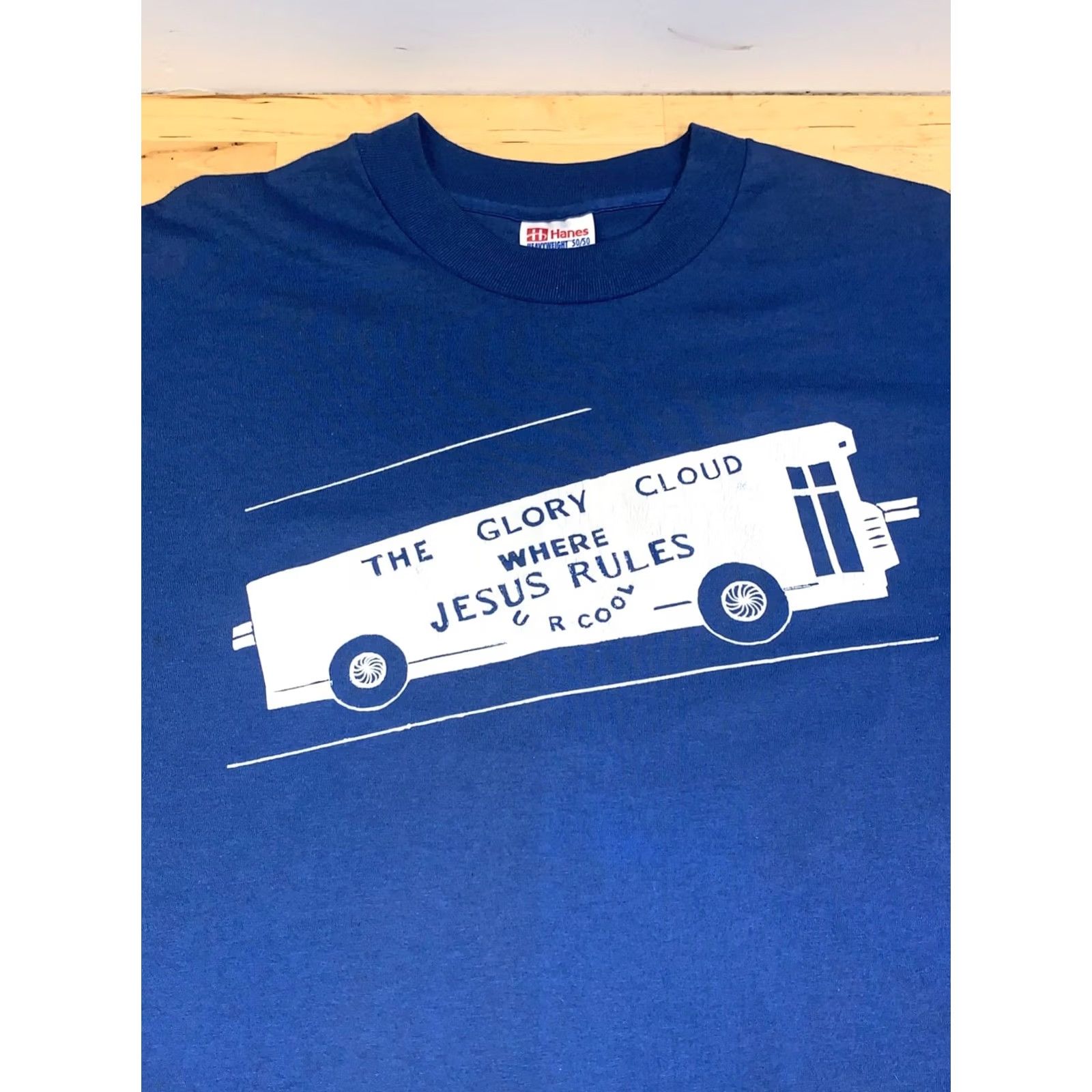 Hanes Vintage Hanes Jesus Shirt Men L Blue 90s Religion Graphic Print T-Shirt Short Sleeve Crew Neck 13140 Size US L / EU 52-54 / 3 - 2 Thumbnail