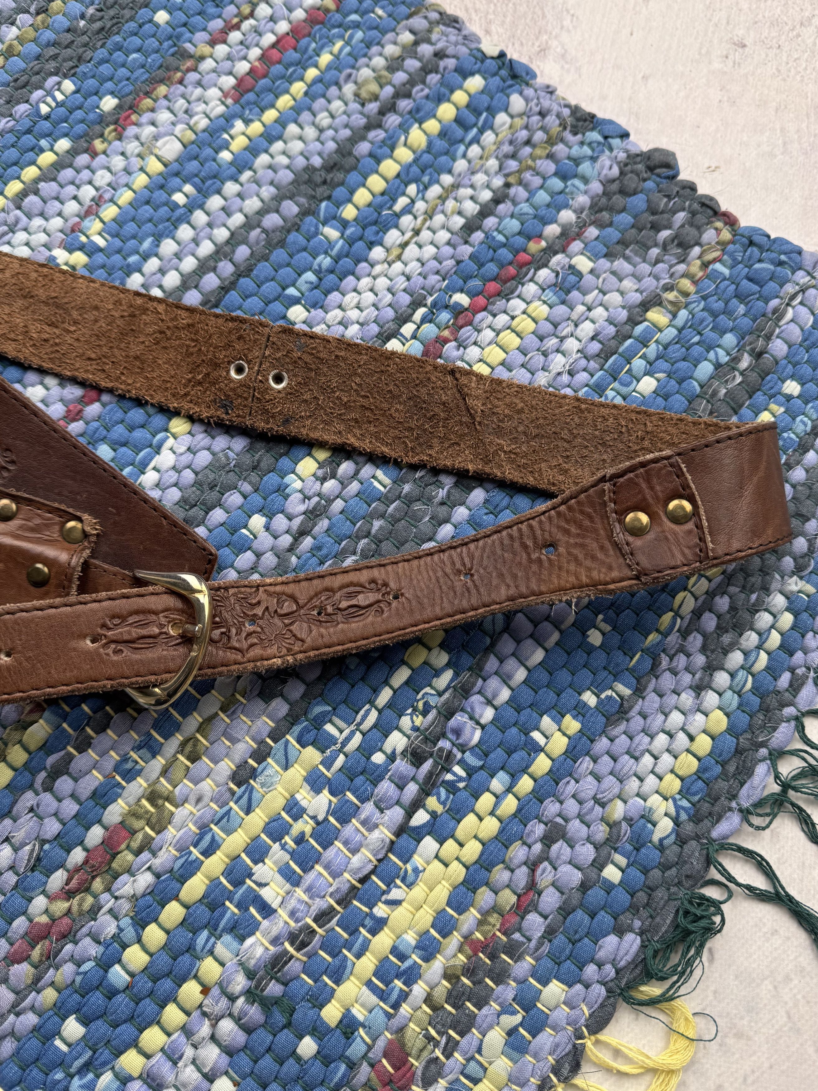 Japanese Brand Vintage Leather Belt A645D15(05) Size ONE SIZE - 3 Thumbnail