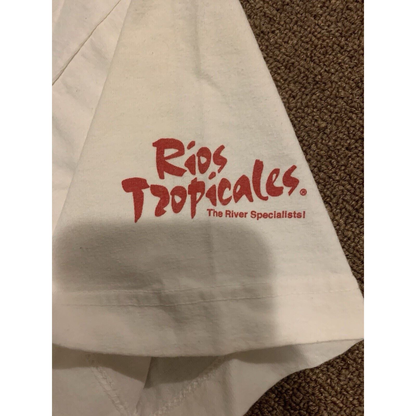 The Unbranded Brand Vintage Costa Rica Rafting River White T Shirt Men M Cotton Size US M / EU 48-50 / 2 - 6 Thumbnail