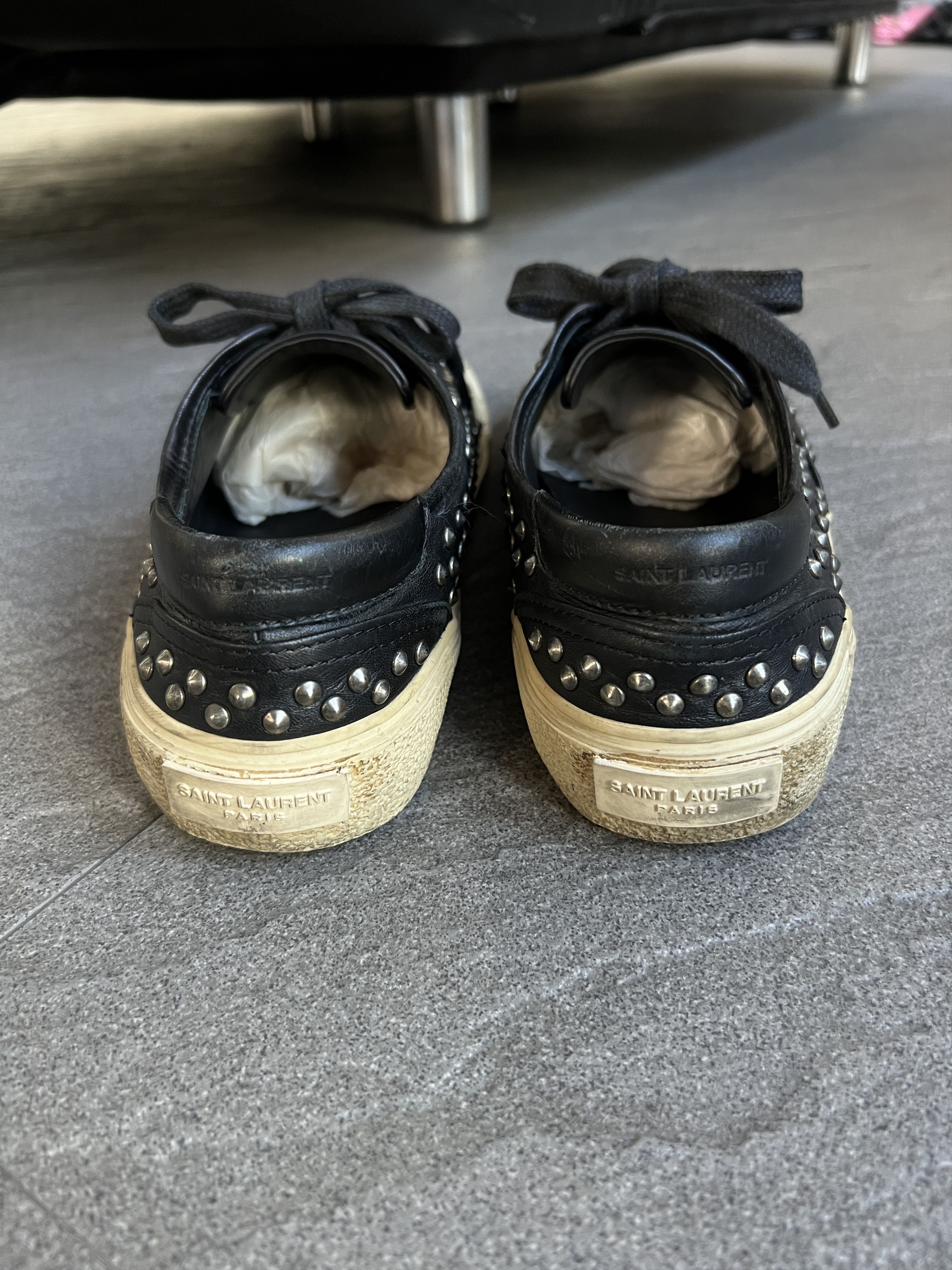 Saint Laurent Paris Saint Laurent Studded Leather Sneakers Black EU41 Size US 8 / EU 41 - 5 Thumbnail