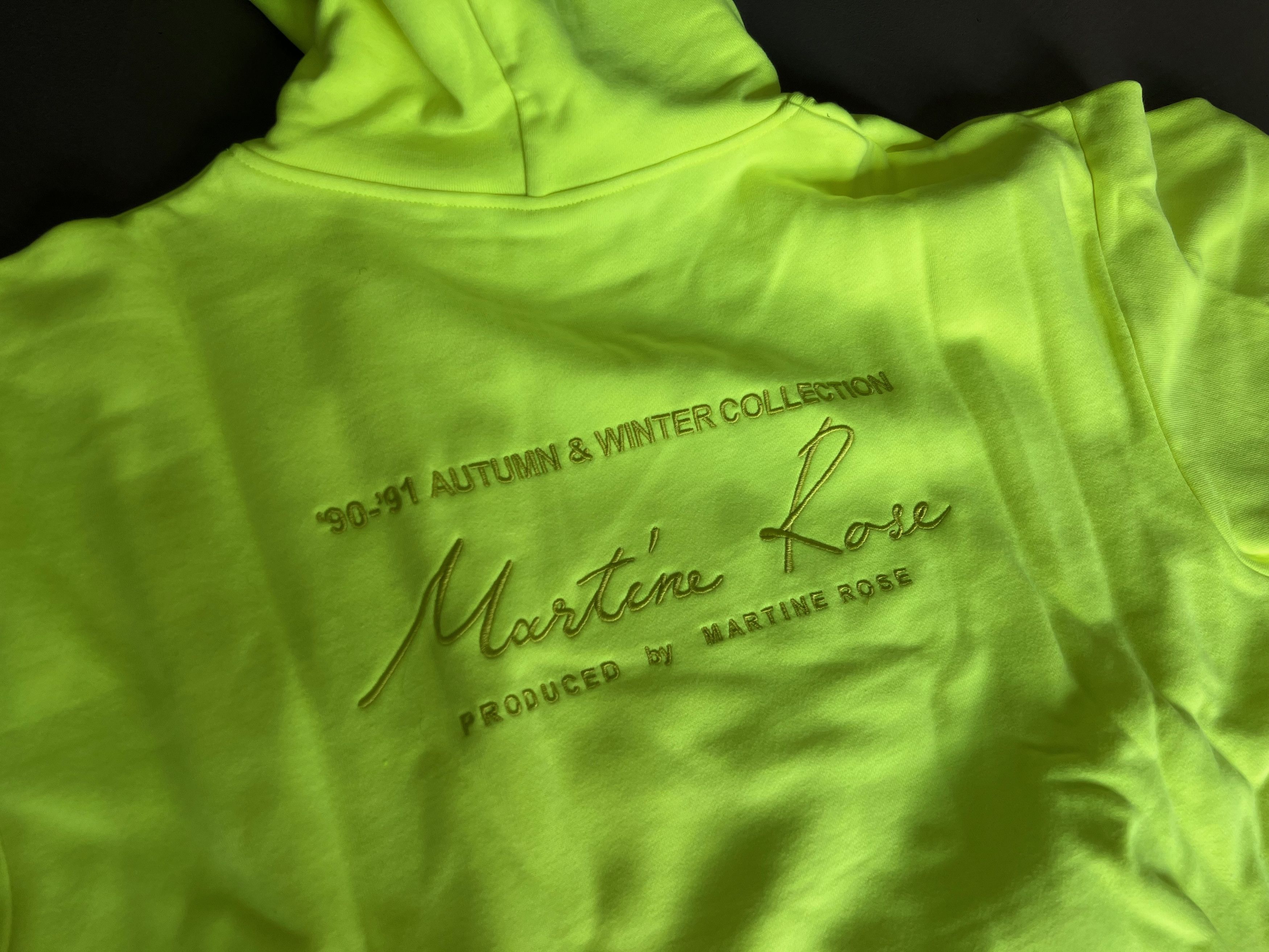Martine Rose Martine Rose Embroidered Logo Hoodie, Neon Yellow, Size S Size US S / EU 44-46 / 1 - 3 Thumbnail