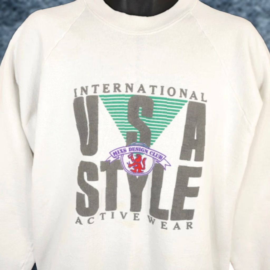 Fruit Of The Loom VINTAGE Mixs Design Club Sweatshirt Mens Size Large White 90s Made In USA Clothing Sweatshirt Mens 90s Streetwear Size US L / EU 52-54 / 3 - 1 Thumbnail
