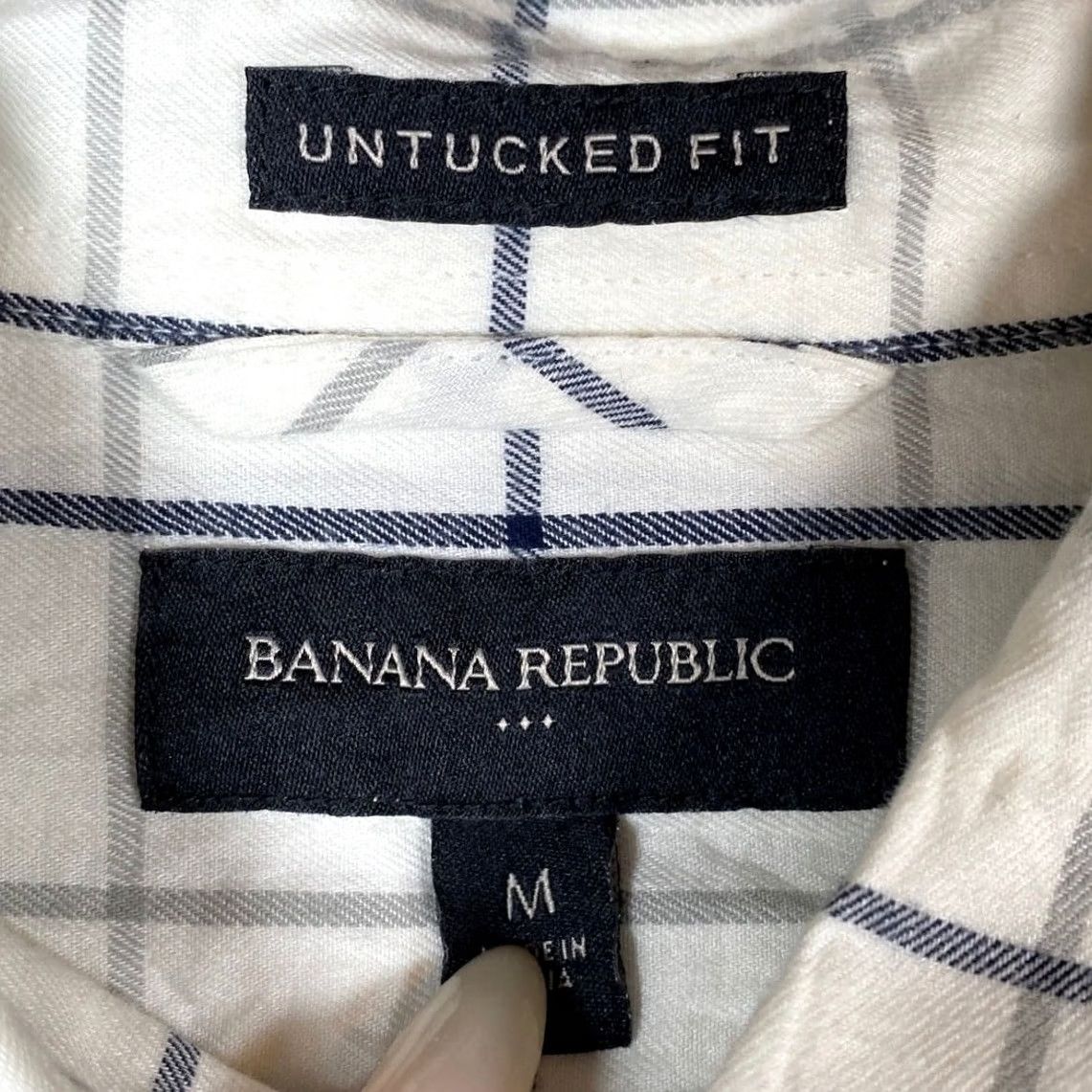 Banana Republic Banana Republic Mens Shirt White Multi Plaid Untuckit Fit Flannel Button Down M Shirt, Button-Up, Long Sleeve, Cotton, Casual Workwear, Regular, Mens Size US M / EU 48-50 / 2 - 6 Thumbnail