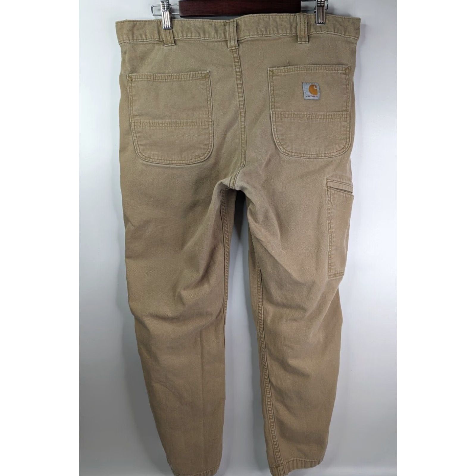 Carhartt Carhartt Pants - 36x30 - Khaki Canvas Relaxed Fit - 5-Pocket Carpenter Workwear Mens Regular Belt Loops Carhartt Logo Size US 36 / EU 52 - 4 Thumbnail