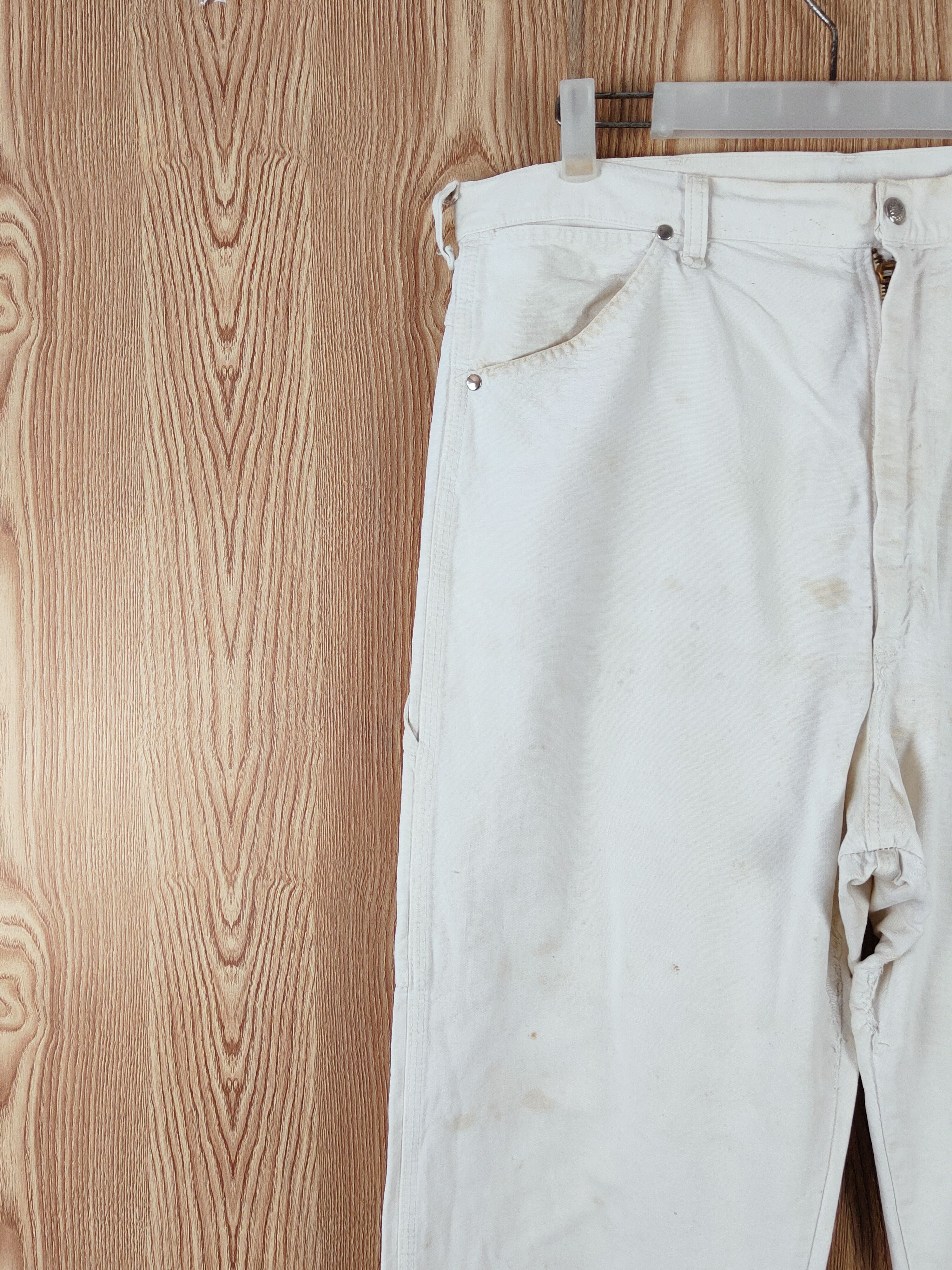 Vintage Blue Bell White Distressed Ripped Jeans #W530 Size US 36 / EU 52 - 4 Thumbnail