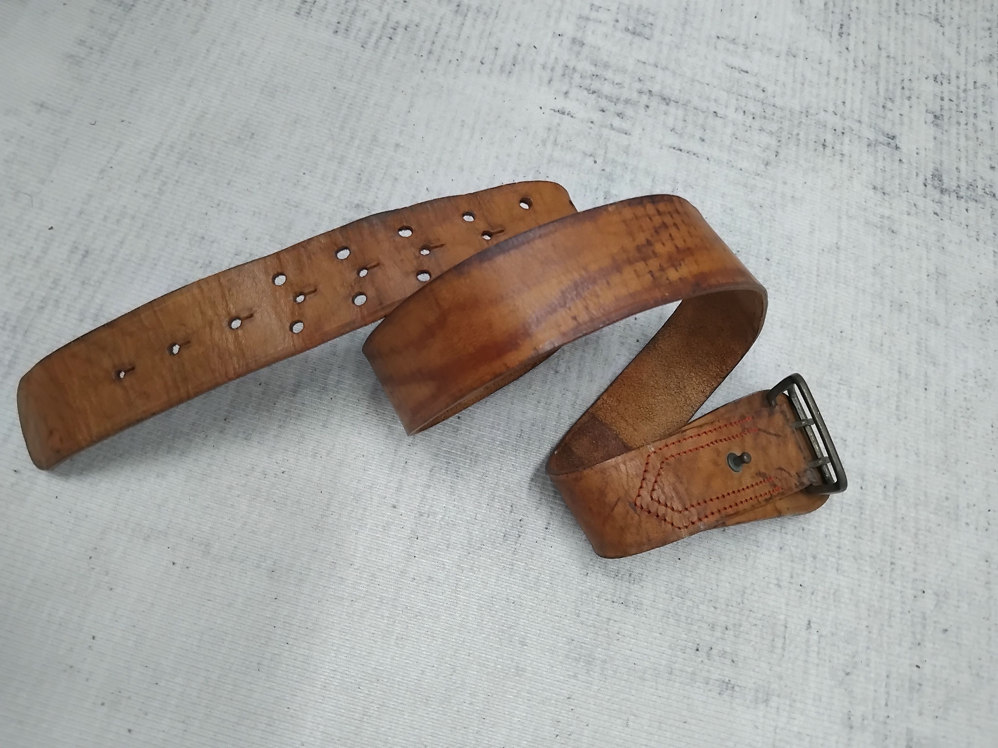 Neil Barrett 💥Bell barret chocolate colour Leather brass buckle belt Size ONE SIZE - 13 Thumbnail