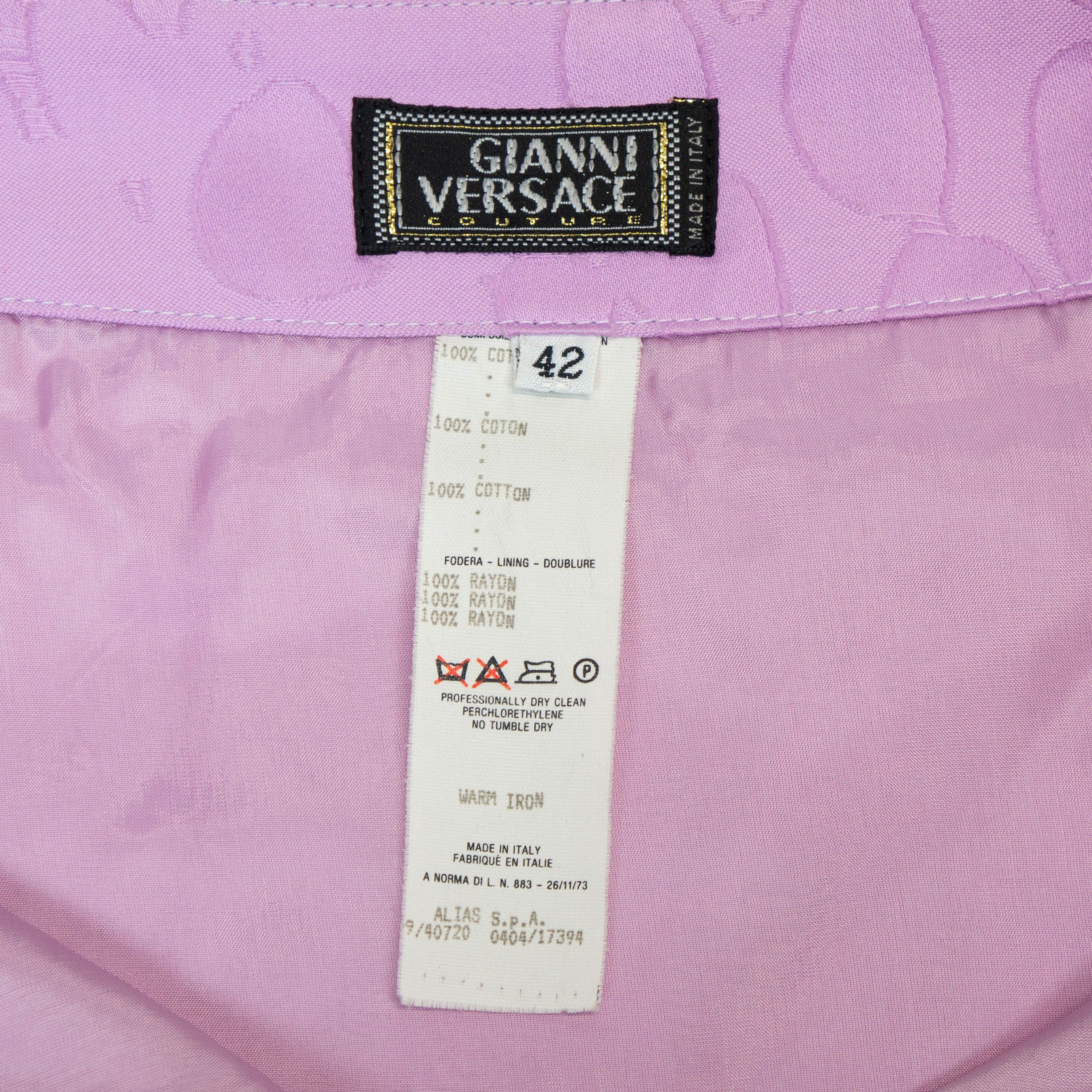Versace GIANNI VERSACE Purple Skirt Vintage 80s 90s Size 28" / US 6 / IT 42 - 5 Thumbnail