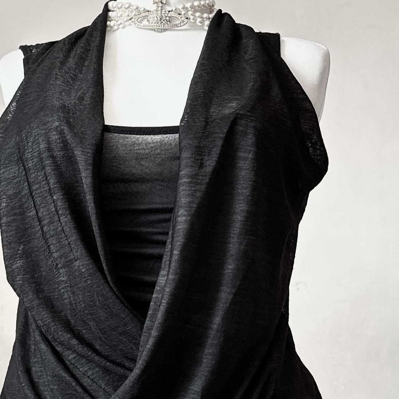 Vintage Stunning Avant - Garde draped sheer top blouse Size S / US 4 / IT 40 - 2 Thumbnail