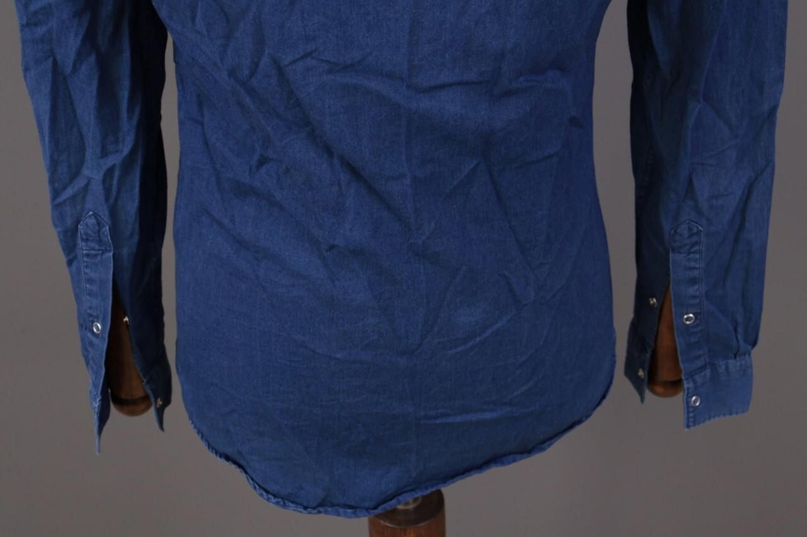 Acne Studios Acne Blue Denim Long Sleeve Snap Down Shirt Size 46 S Size US M / EU 48-50 / 2 - 10 Thumbnail