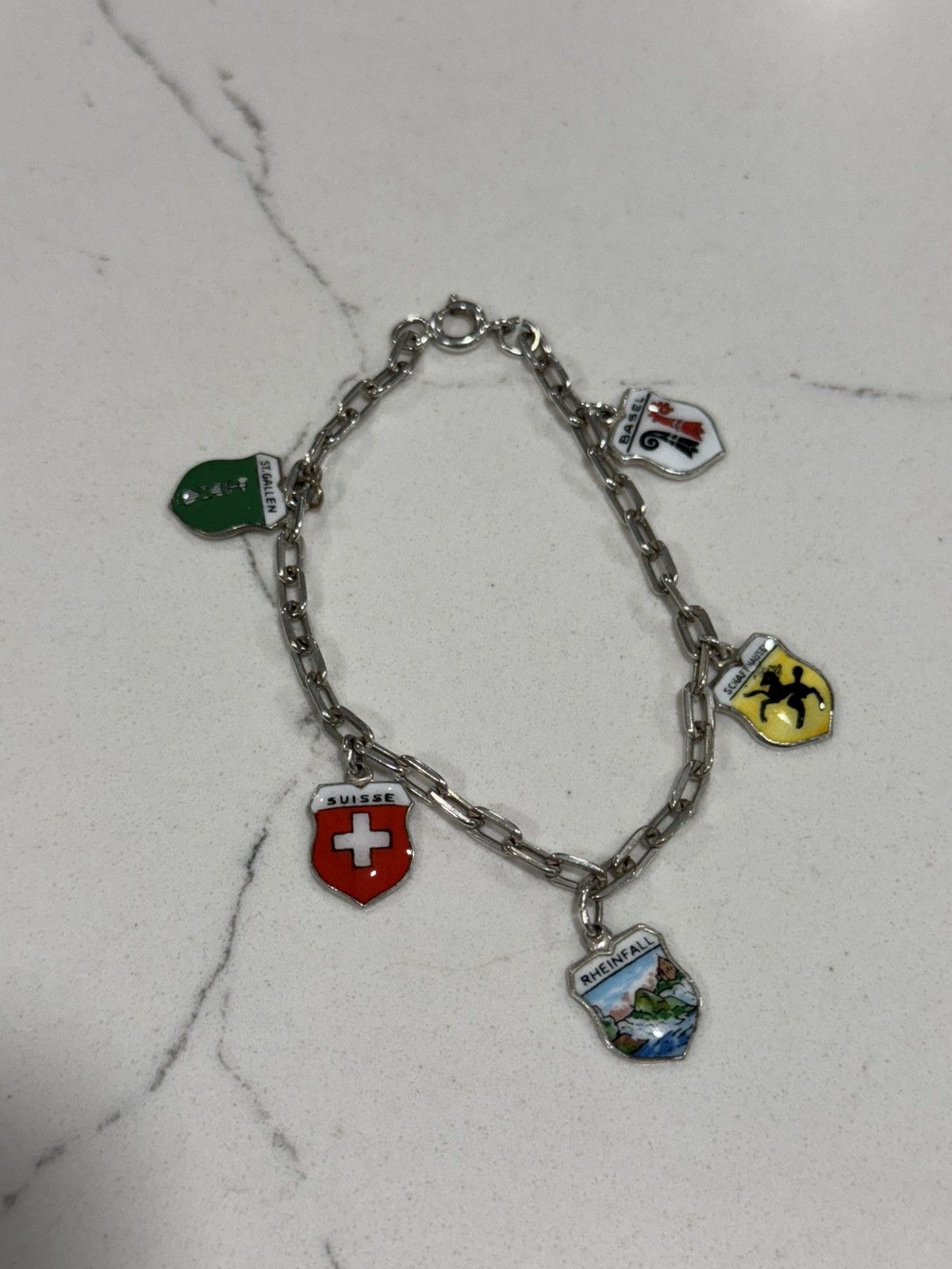 Sterling Silver 800 Silver European Travel Charm on Frederick B. Bracelet Size ONE SIZE - 2 Thumbnail