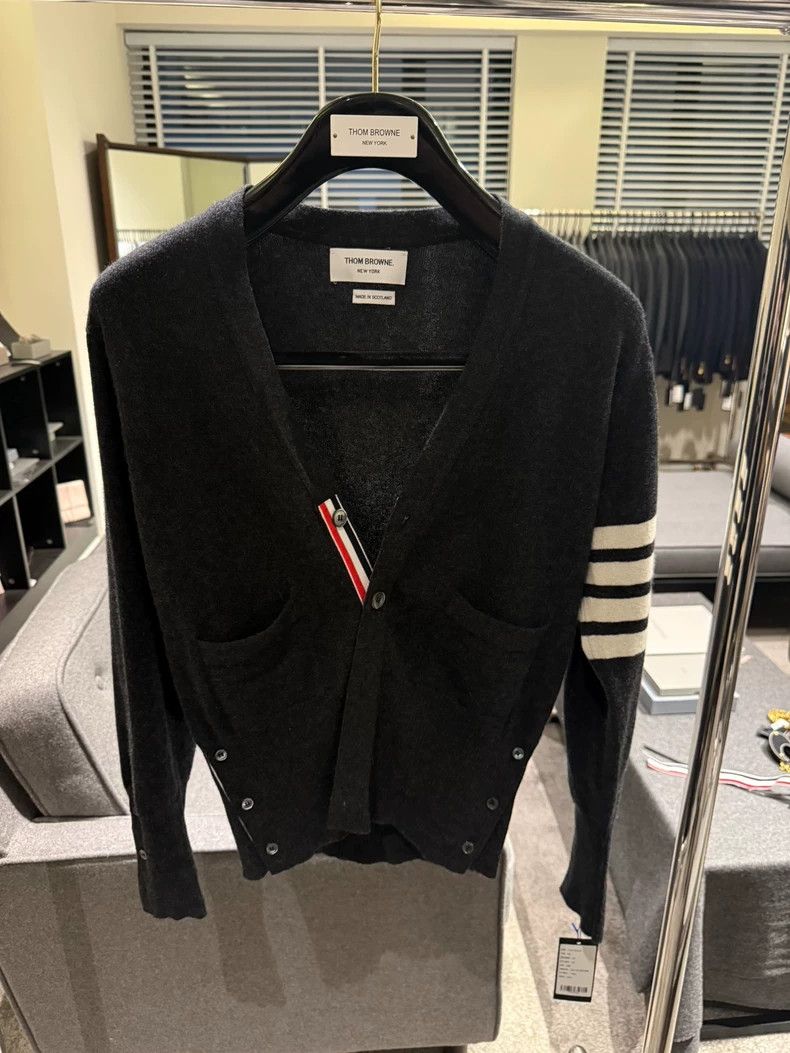 Thom Browne Thom Browne Cashmere Cardigan with Stripes - dmc Size US S / EU 44-46 / 1 - 1 Thumbnail