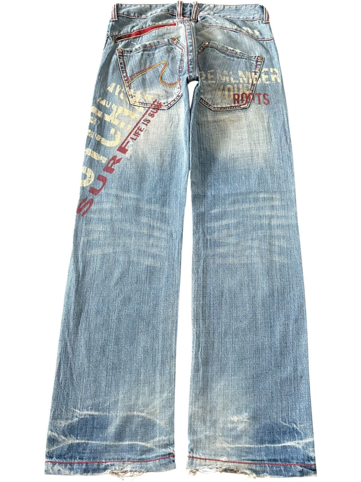Gotcha Vintage Japanese Gotcha Printed Distressed Baggy Jeans Size US 31 - 2 Thumbnail
