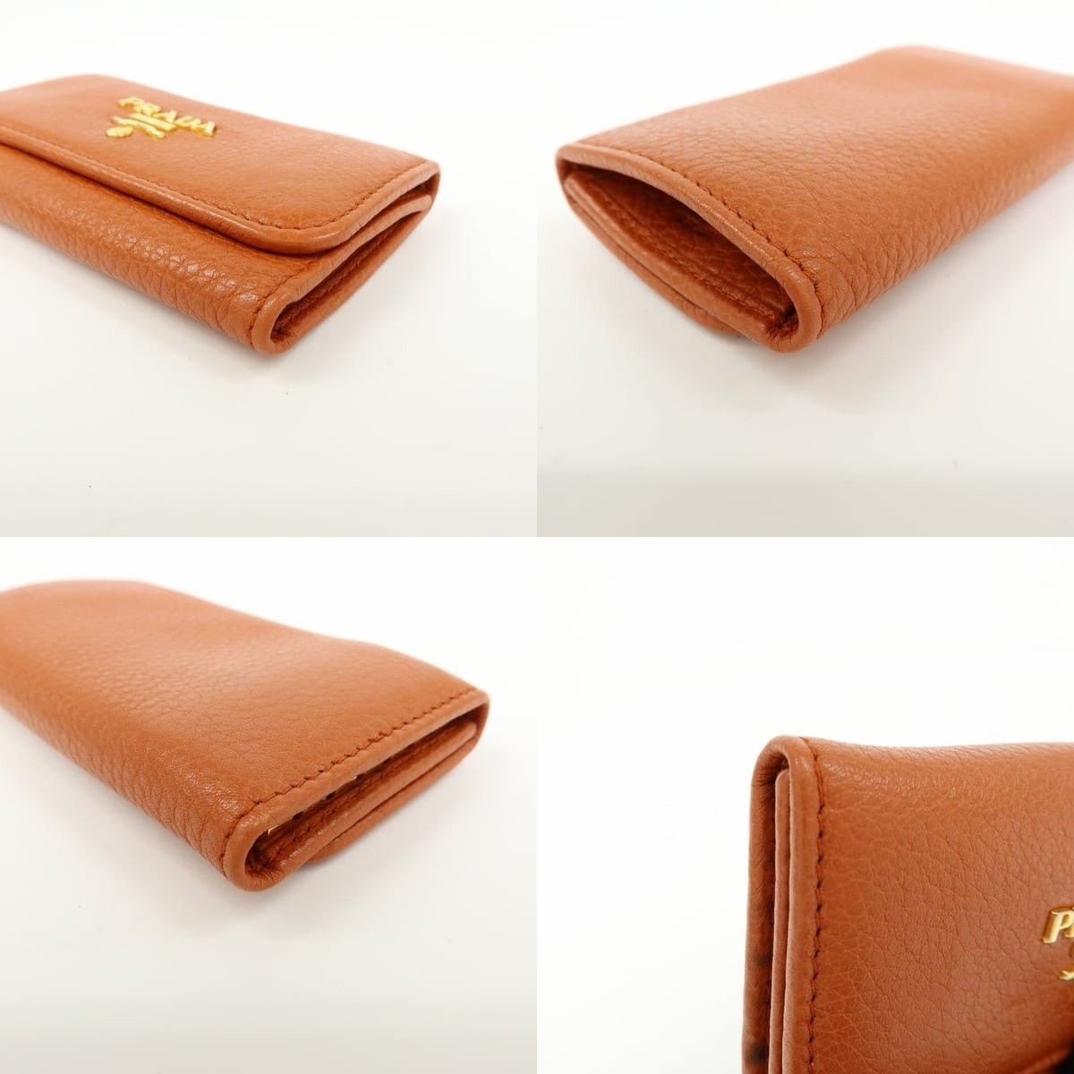 Prada Prada Vitello Grain Key Holder Orange Size ONE SIZE - 4 Thumbnail