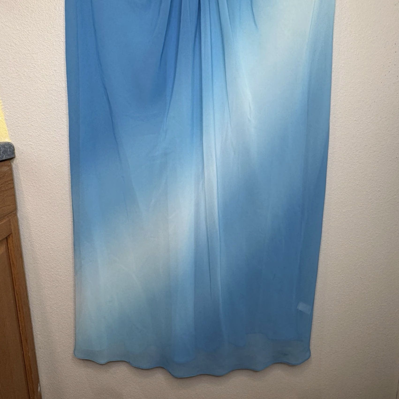 Oscar De La Renta Oscar de la Renta Pink Label Night Gown XL Sleeveless Ombre Spaghetti Strap Silky Chiffon Blue Womens Gown Size ONE SIZE - 3 Thumbnail