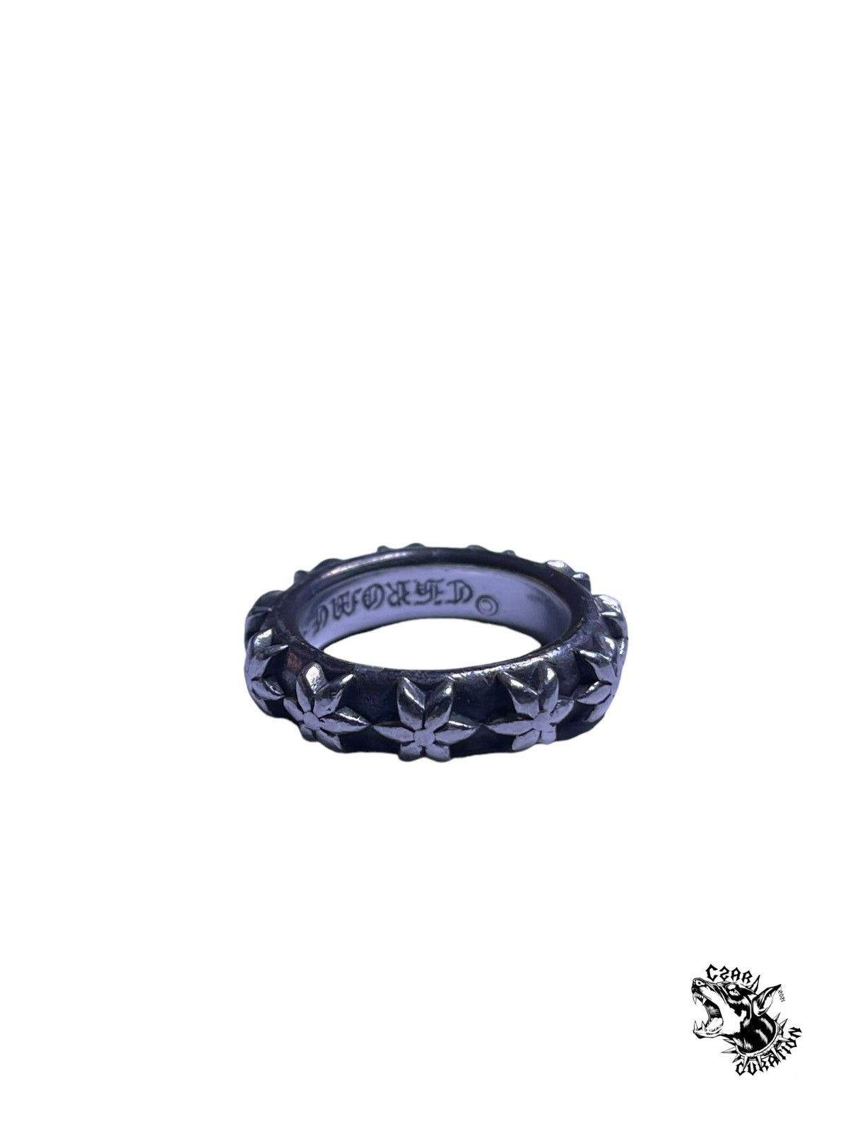 image of Chrome Hearts Star Band Ring in Silver, Men's