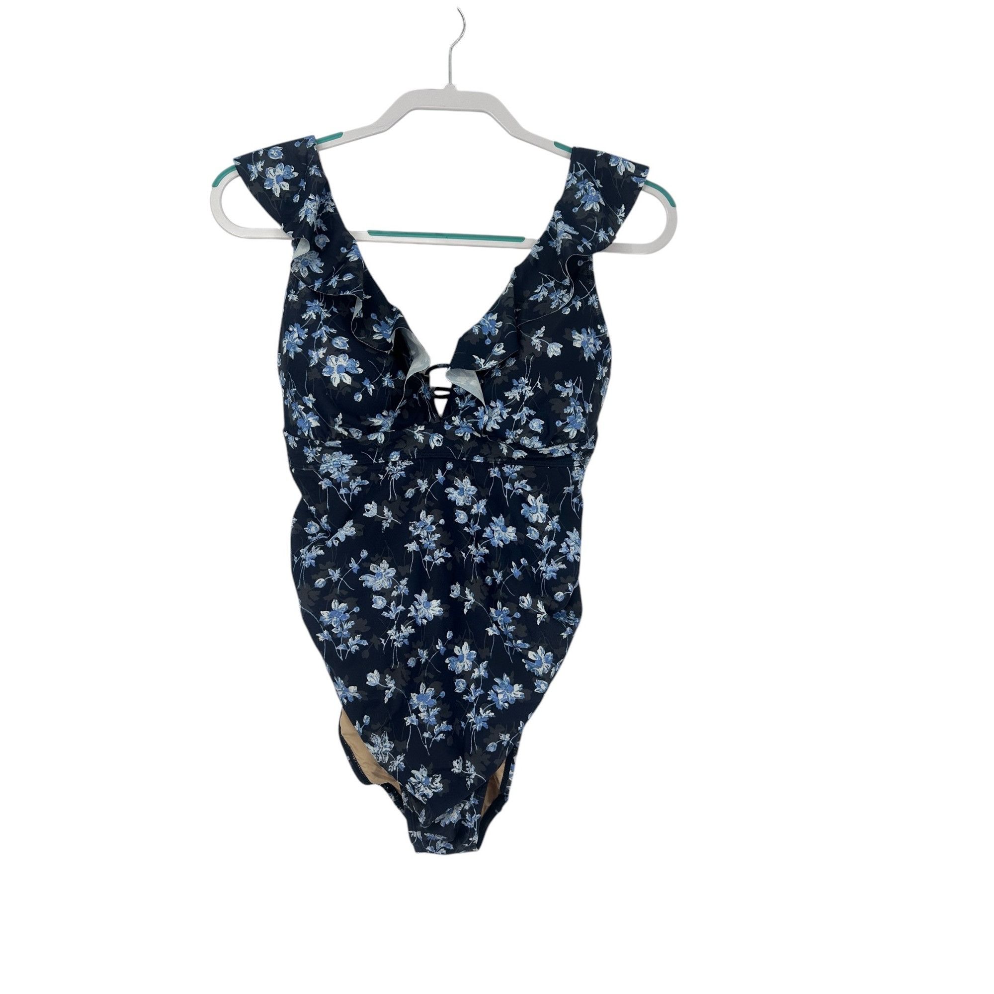 Other A Pea in the Pod Swim - Navy Floral Ruffle One Piece NWT - S Size S / US 4 / IT 40 - 1 Thumbnail