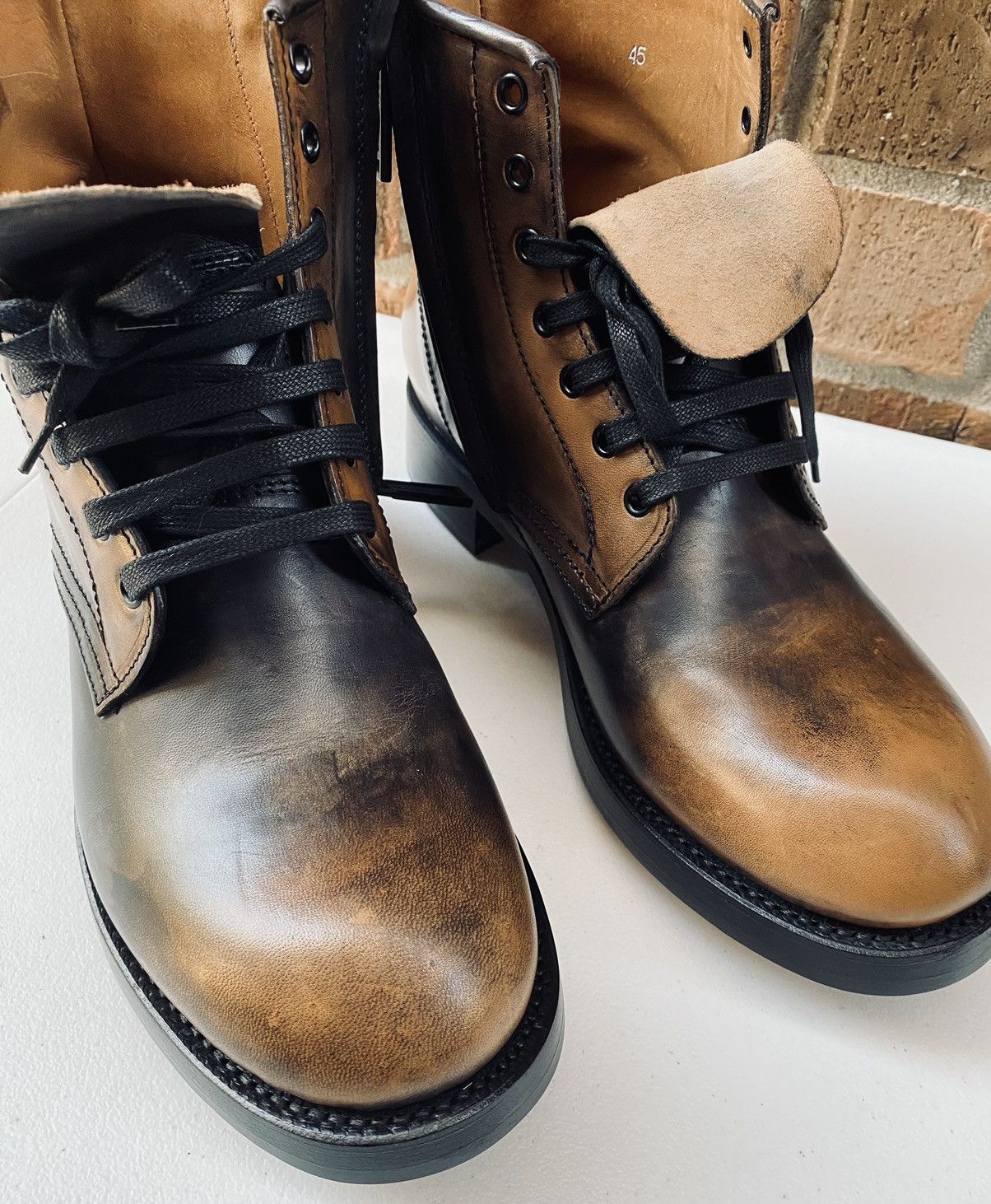 Dsquared2 Dsquared2 🇮🇹 marbled Brown calf Goodyear ankle boots 12 NEW Size US 12 / EU 45 - 4 Thumbnail