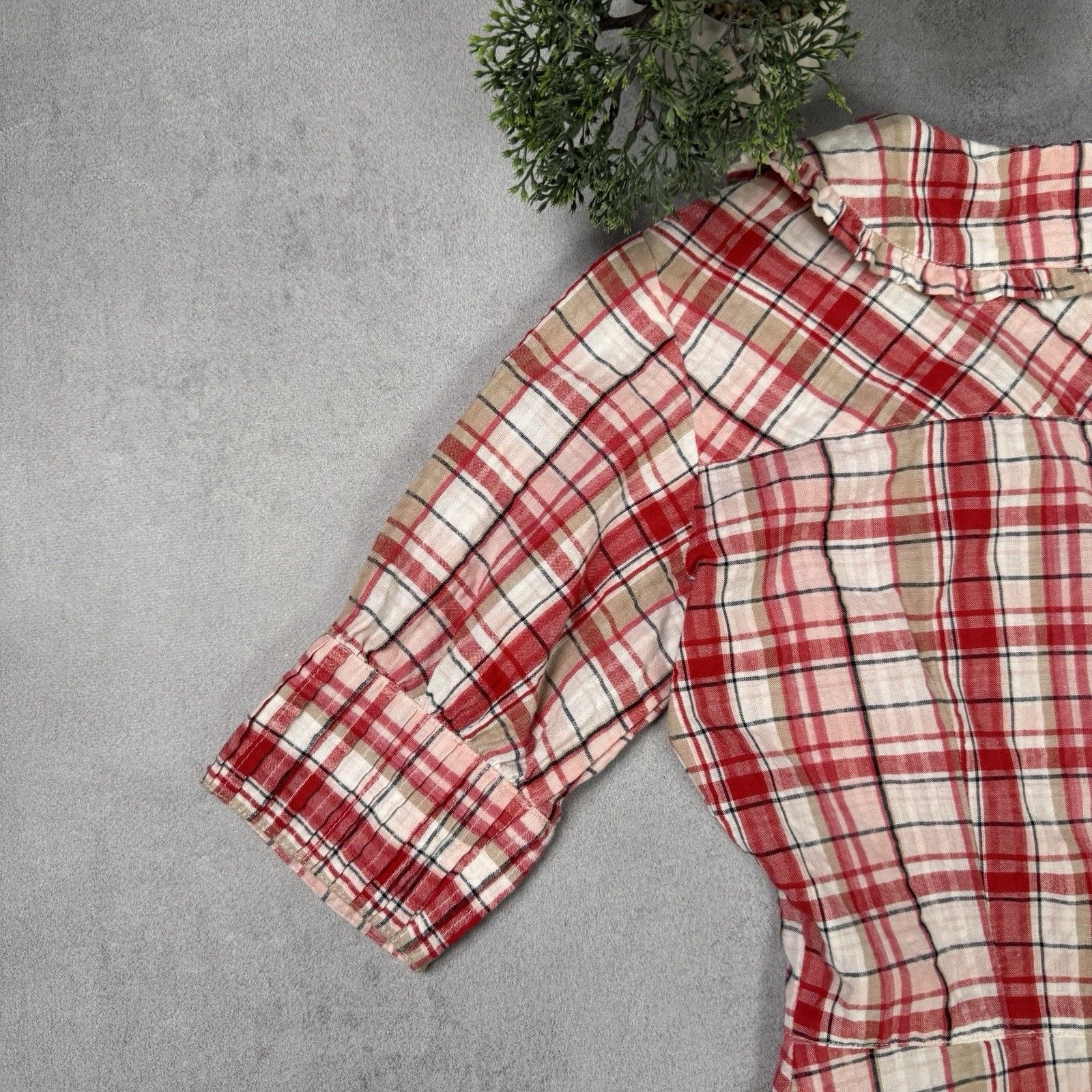 Vintage BRORA 100% Cotton Gingham Lined Chelsea Collar Dress Size 6 Size XS / US 0-2 / IT 36-38 - 19 Thumbnail