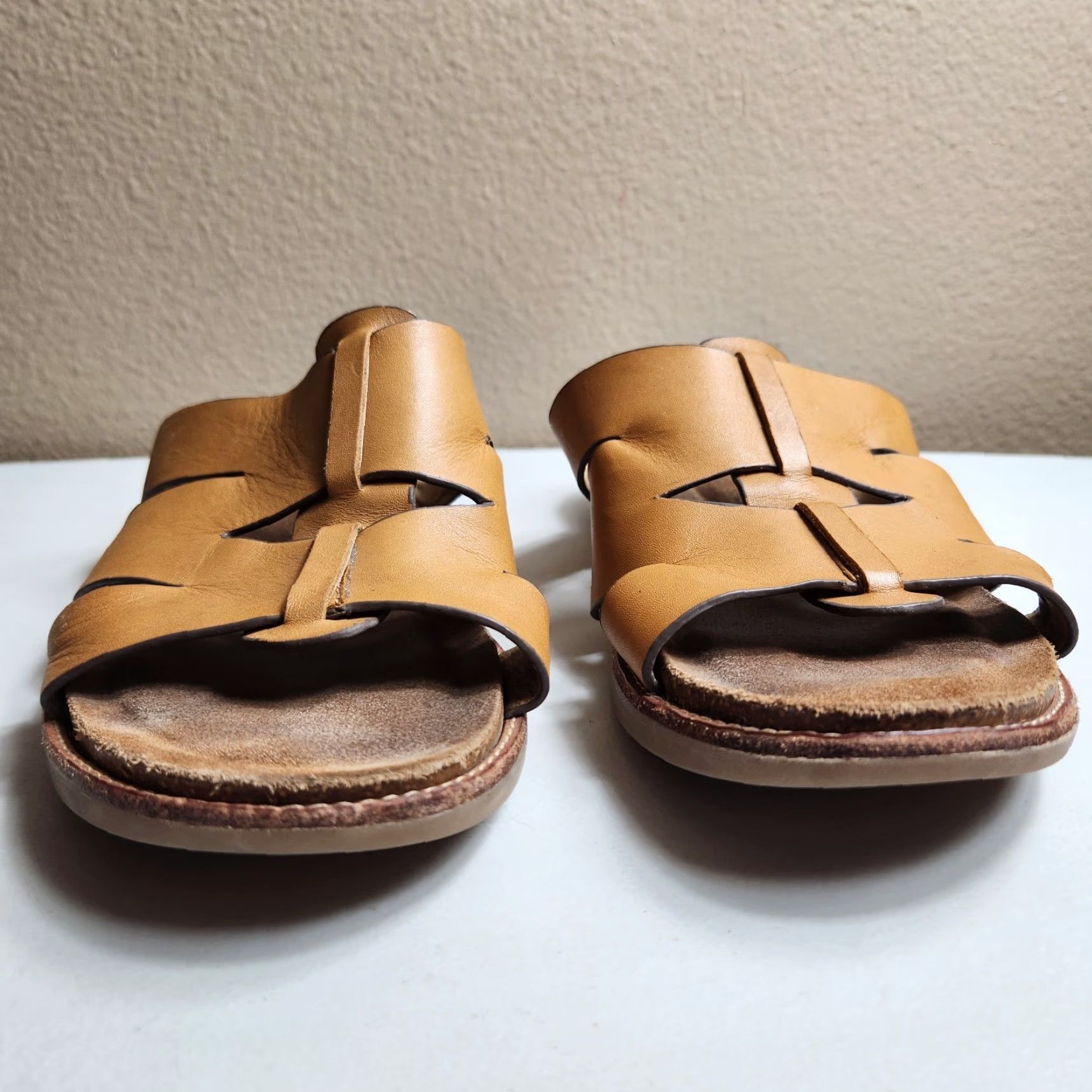 Vintage Sofft Sandals |8| Womens Luggage Tan Balin Leather Slides Size US 8 / IT 38 - 4 Thumbnail