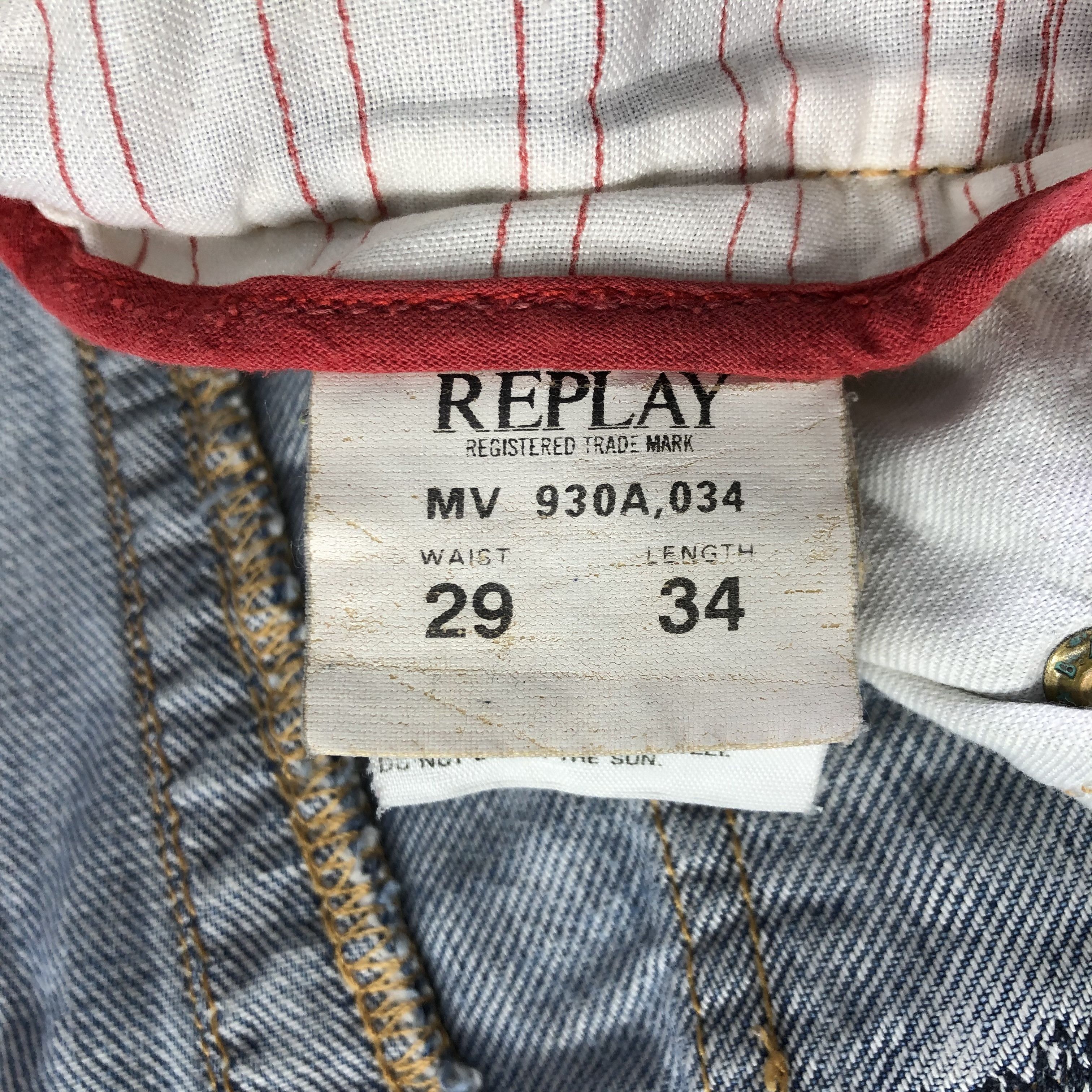 Replay Replay Jeans Ripped Faded Blue Denim KJ2489 Size US 29 - 9 Thumbnail