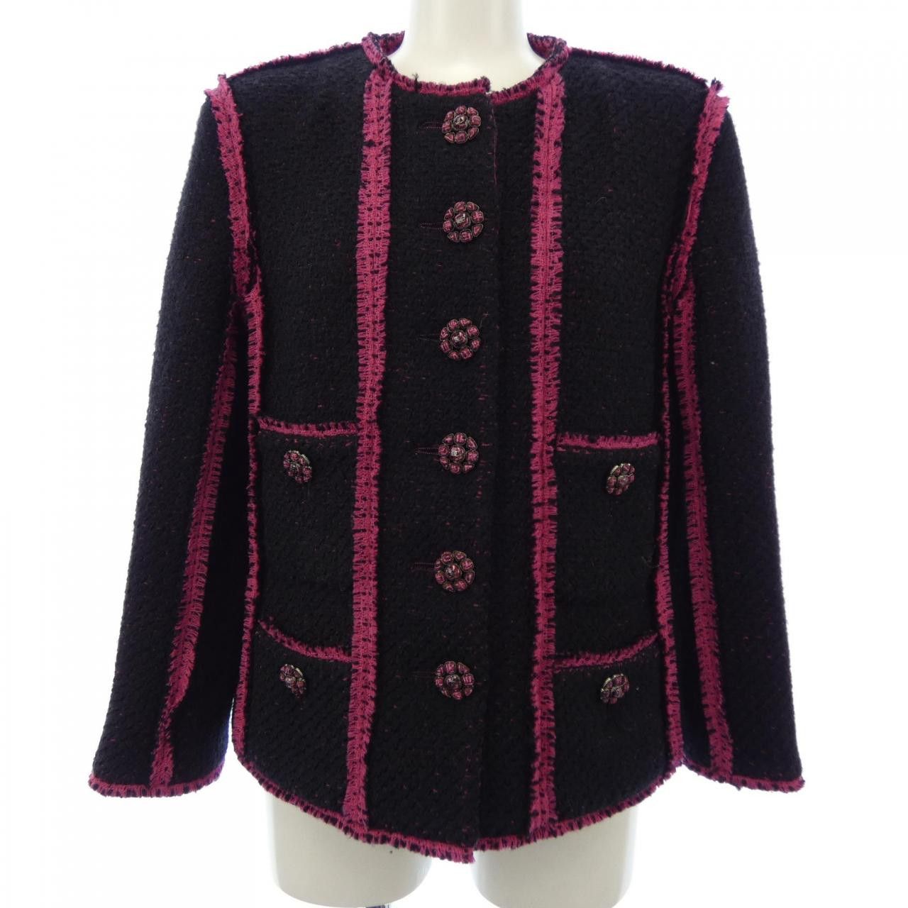 Chanel Chanel Chanel Collarless Jacket Textile Outerwear P73610V65121 DUTY FREE for USA Size ONE SIZE - 1 Thumbnail
