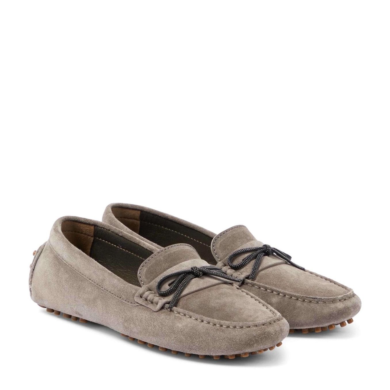 Brunello Cucinelli Brunello Cucinelli Suede Moccasins Loafers Grey 37.5 Size US 7.5 / IT 37.5 - 1 Thumbnail