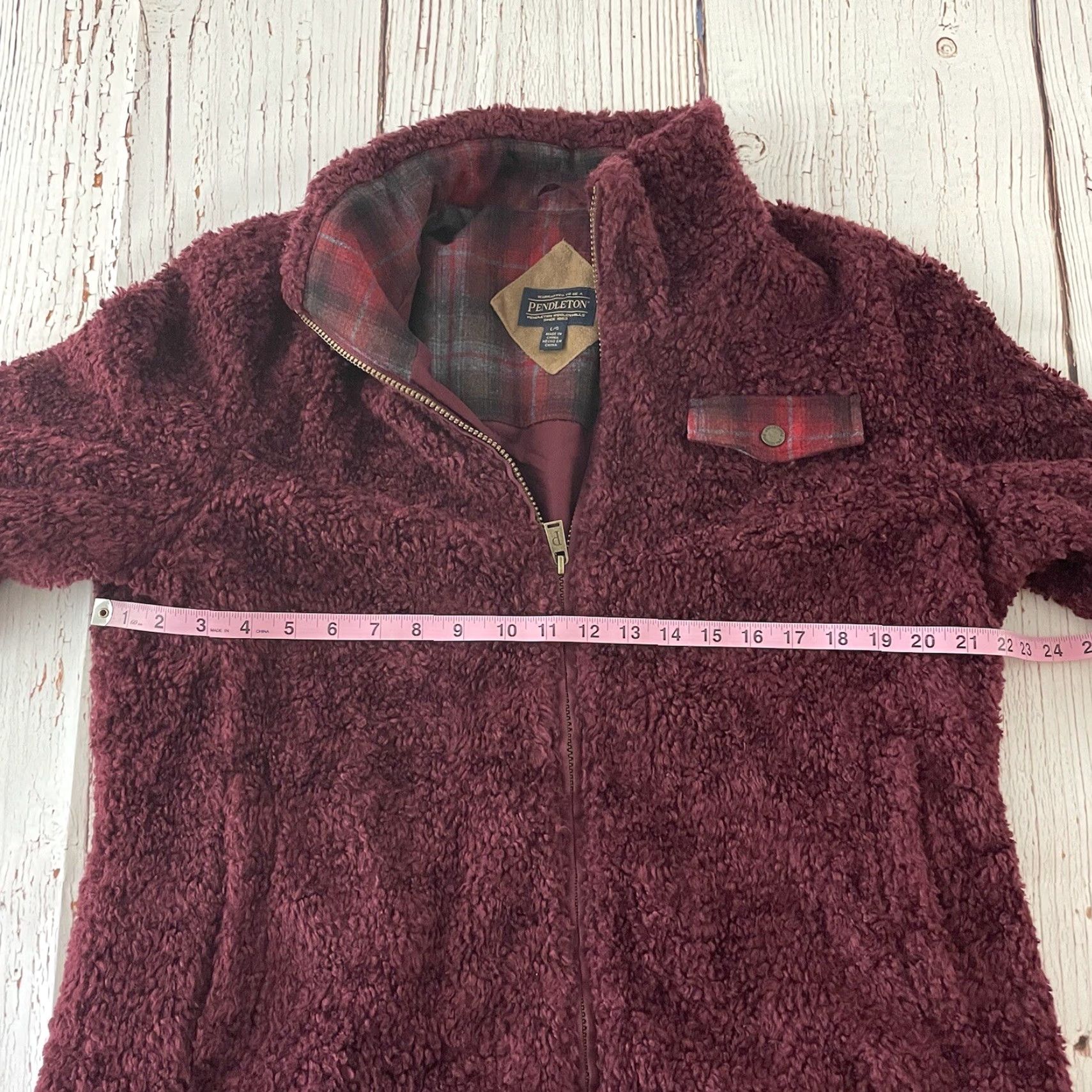 Pendleton Pendleton Jacket Women Large Fleece Full Zip Maroon Red Full Zip Fleece Jacket Women Large Pendleton Red Maroon Womens Jacket Size L / US 10 / IT 46 - 5 Thumbnail