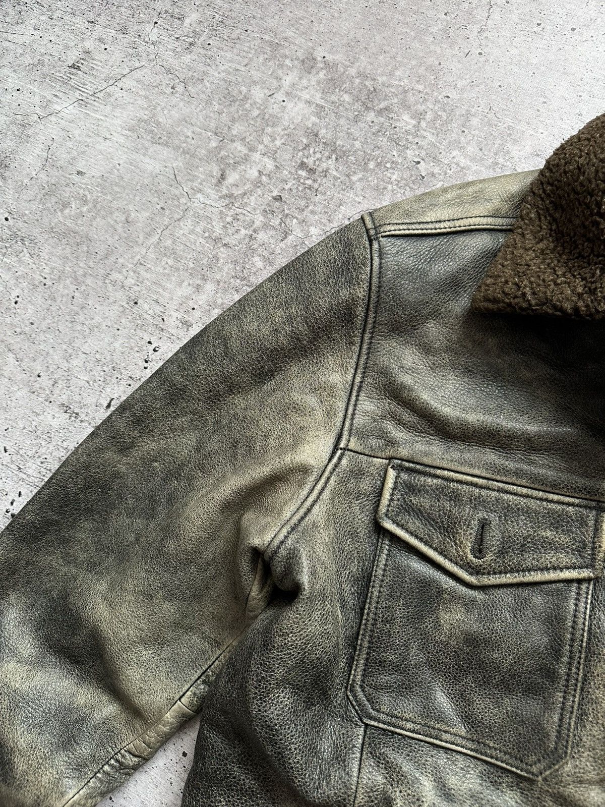 Gap Vintage Gap Distressed Sherpa Leather Coat Size US M / EU 48-50 / 2 - 11 Thumbnail