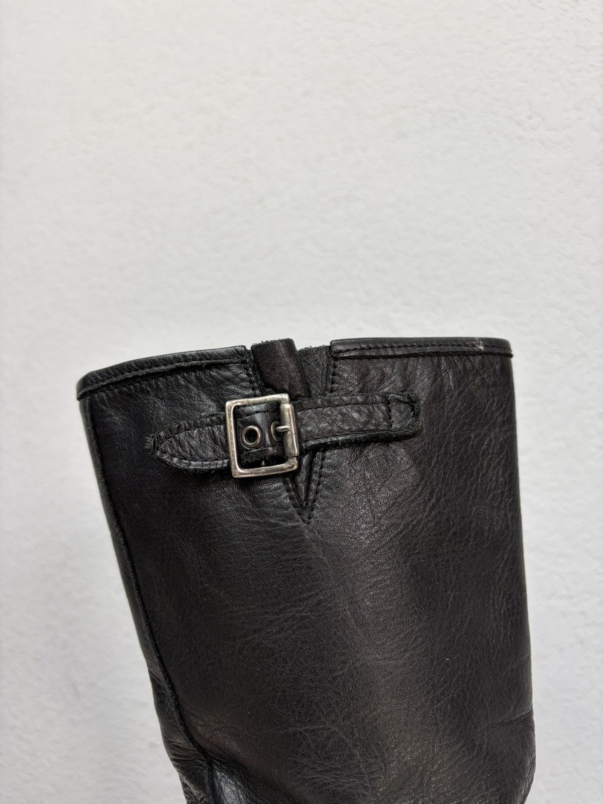 If Six Was Nine Double Buckle Black Moto Boots Red Wing Frye Guidi Inspired Size US 8 / EU 41 - 7 Thumbnail