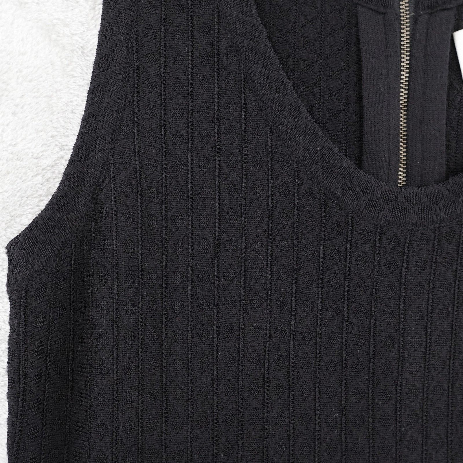 NIC+ZOE NIC+ZOE Black Ribbed Knit Fit Flare Midi Dress Womens L Size L / US 10 / IT 46 - 3 Thumbnail