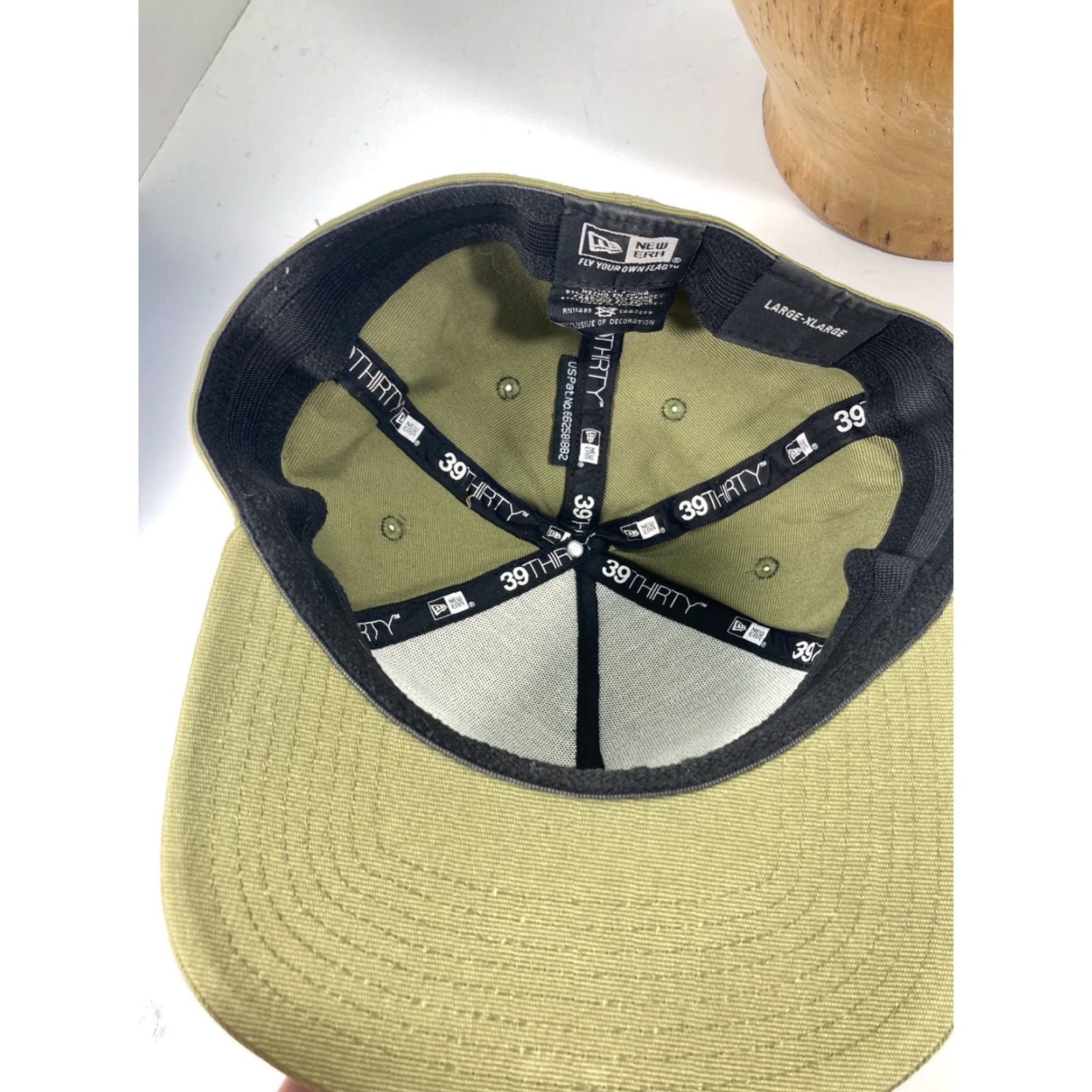 New Era Metal Mulisha New Era 39Thirty Hat Cap Khaki Beige Fitted Large XL Flat Bill Men Hat Cap Beige XL Large Solid Flat Cap Size ONE SIZE - 7 Thumbnail