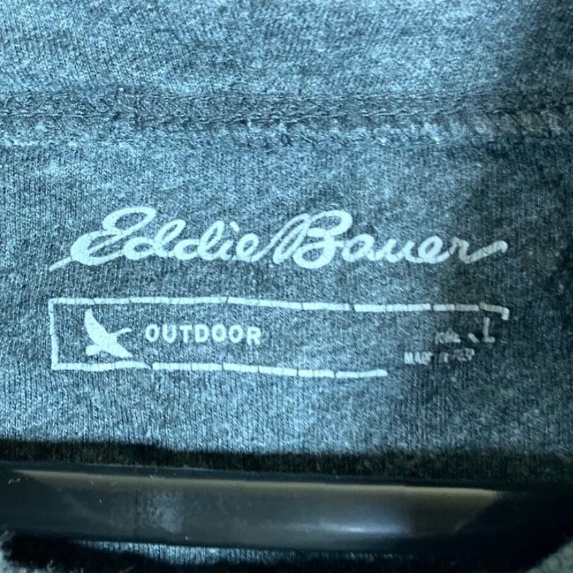 Eddie Bauer VINTAGE Eddie Bauer Womens Sweatshirt Gray White Striped Outdoor Cowl Neck Thermal L Size L / US 10 / IT 46 - 6 Thumbnail