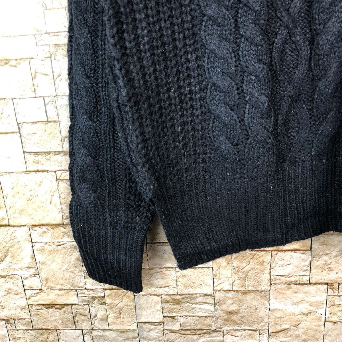 Homespun Knitwear × Japanese Brand Earth Music Econology Dark Blue cable Knitwear #A1223 Size US S / EU 44-46 / 1 - 7 Thumbnail