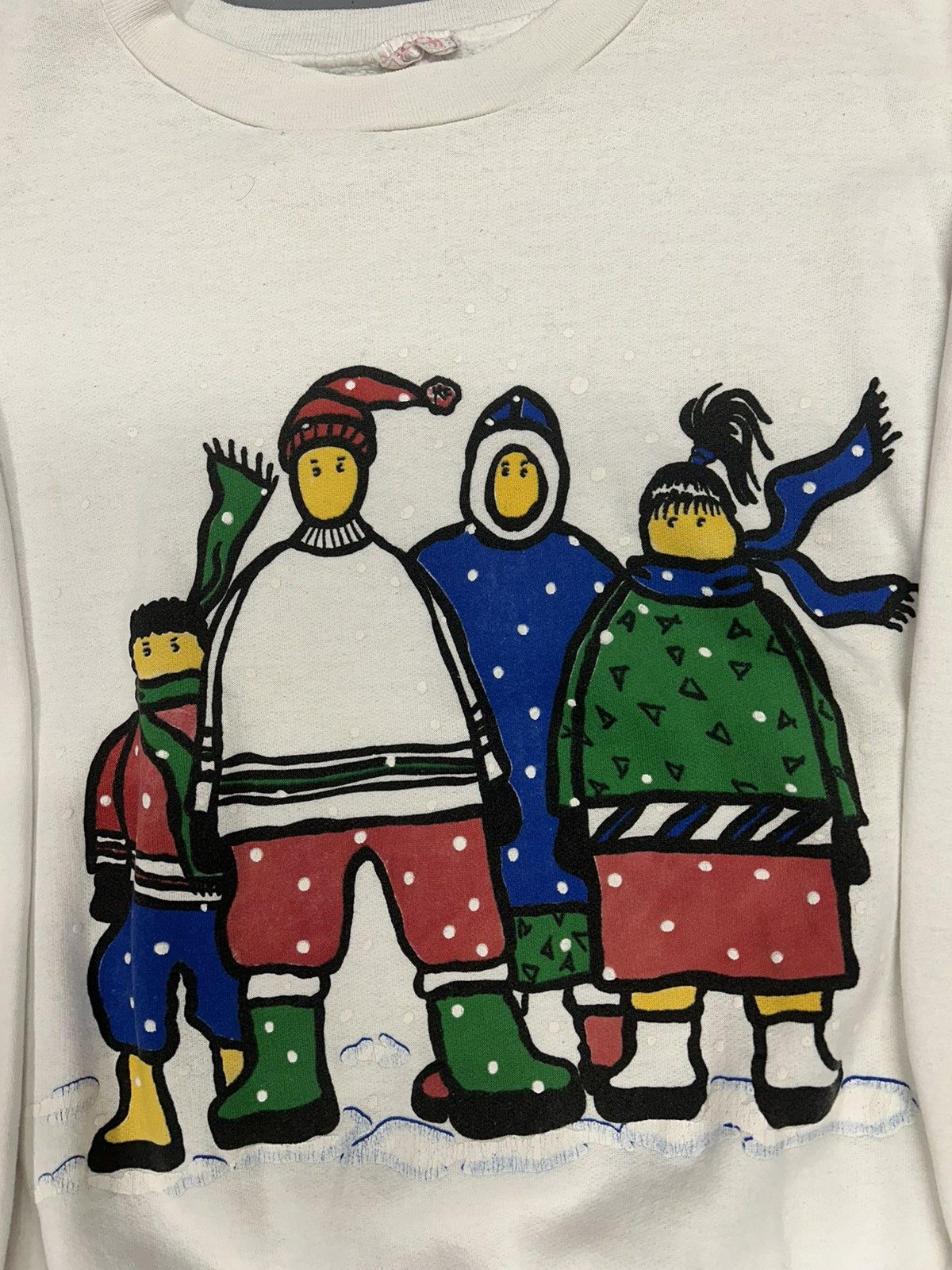 Vintage Crazy Vintage 80s Essential White Graphic Crewneck Sweater Size US XL / EU 56 / 4 - 2 Thumbnail