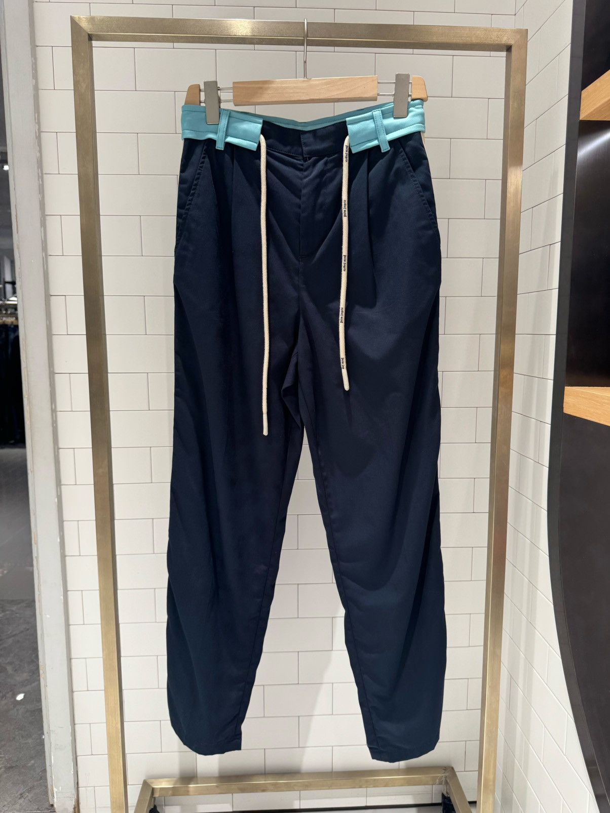 Palm Angels NWT Contrast Waist Drawstring Pants - Blue, 46 Size US 30 / EU 46 - 1 Thumbnail