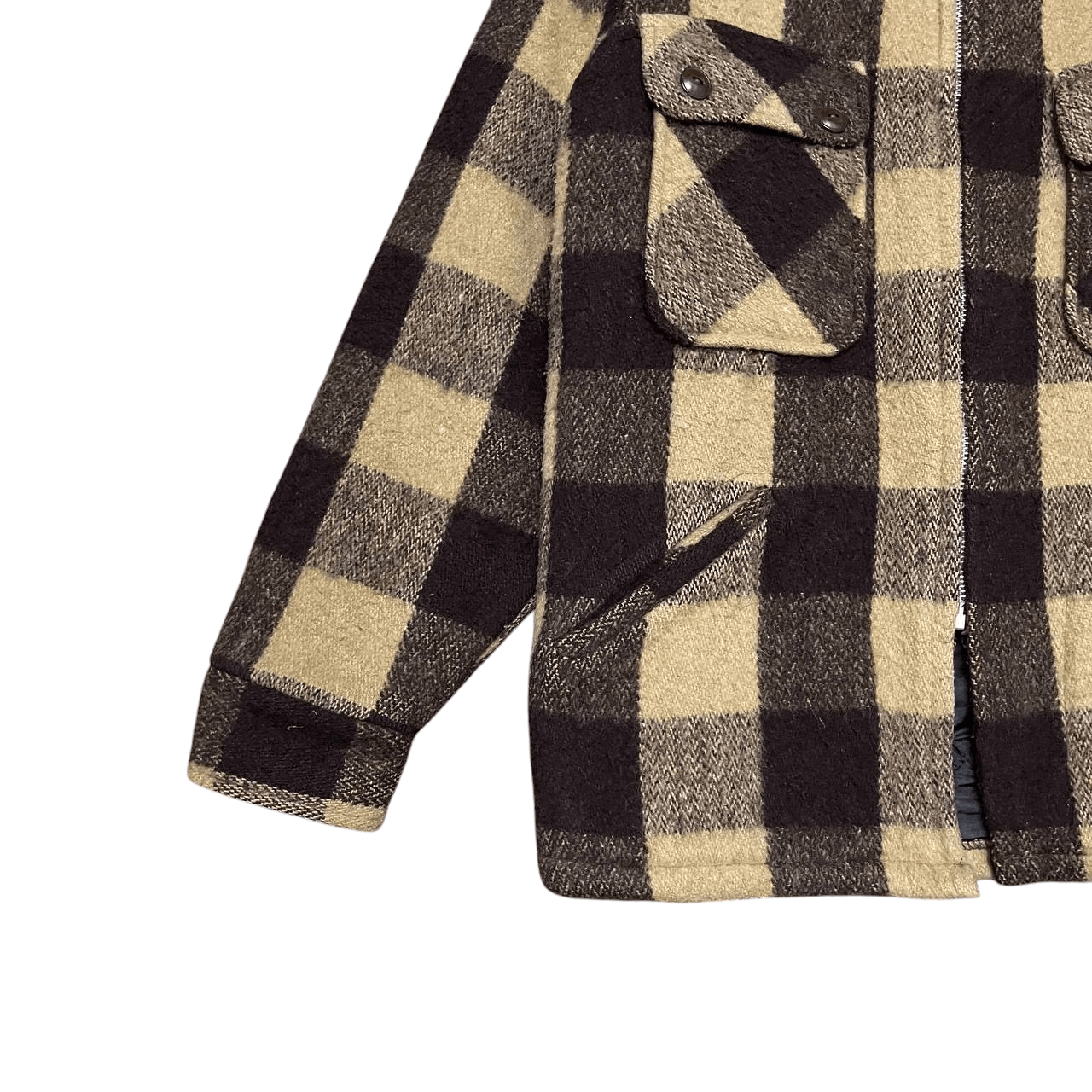 Sears Vintage 60's Fox Knapp Plaid Wool Zipper Jacket Size US S / EU 44-46 / 1 - 3 Thumbnail