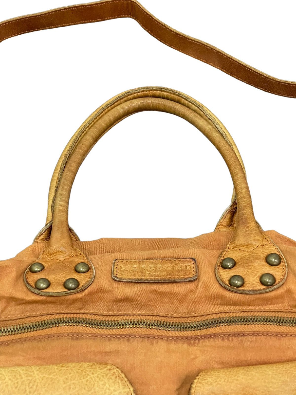 Genuine Leather Leather Cotton Patina Vtg Liebeskind Berlin Tote Bag 3🟩 Size ONE SIZE - 12 Thumbnail