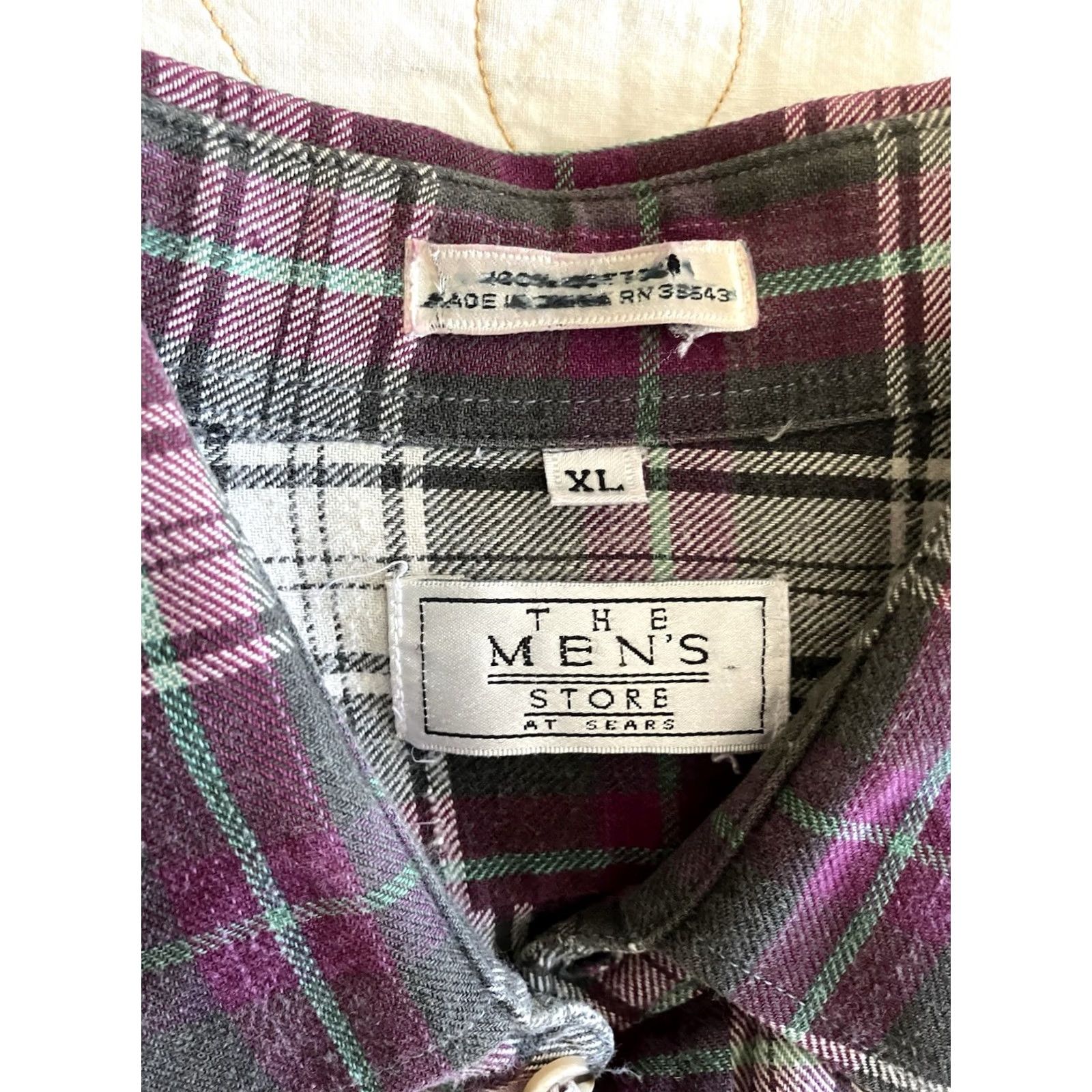 Sears VINTAGE Sears The Mens Store Button Up Shirt XL Green Plaid Long Sleeve 90s Mens Casual Cotton Flannel Pocket Shirt Boys Womens? Size US XL / EU 56 / 4 - 2 Thumbnail