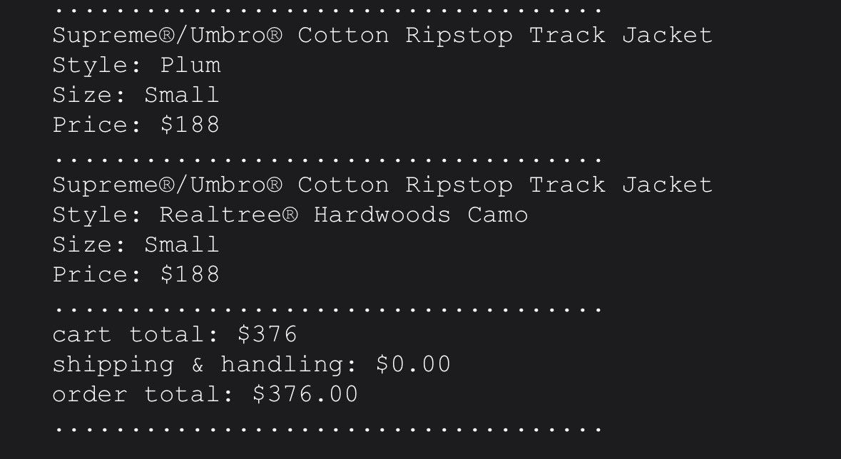 Supreme × Umbro Supreme Umbro Cotton Ripstop Track Jacket Plum Size Small Size US S / EU 44-46 / 1 - 9 Thumbnail