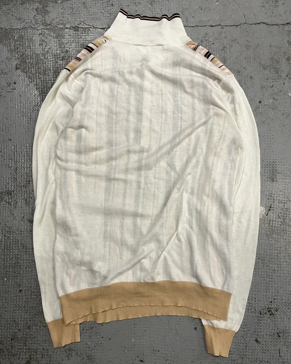 Dolce & Gabbana 2000s Dolce & Gabbana Beige & White Striped Polo Sweater Size US S / EU 44-46 / 1 - 8 Thumbnail
