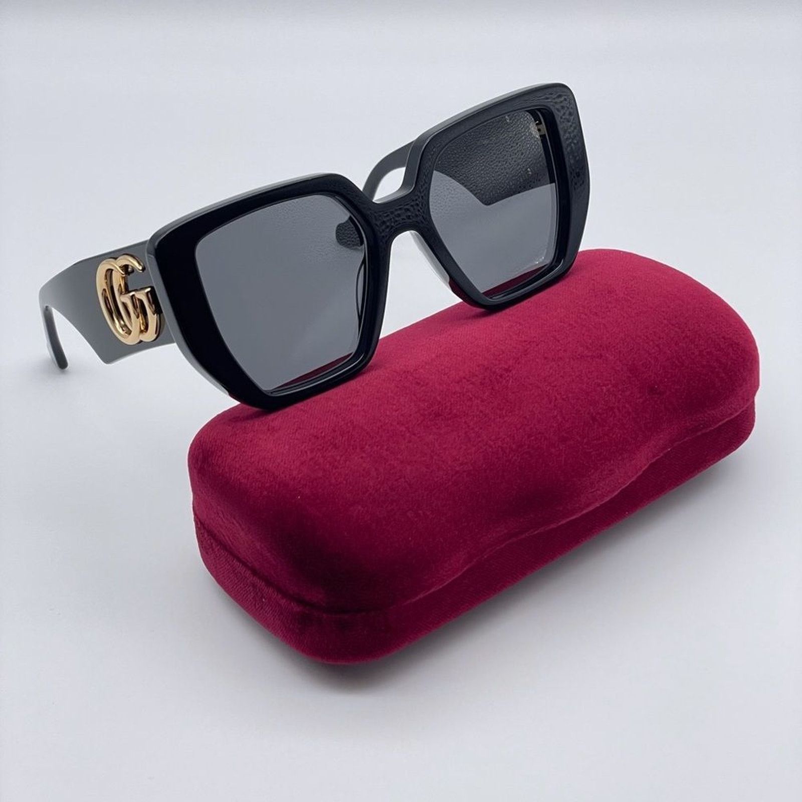 Gucci BRAND NEW GUCCI GG0956S 003 Women Black/Grey Sunglasses Size ONE SIZE - 11 Thumbnail