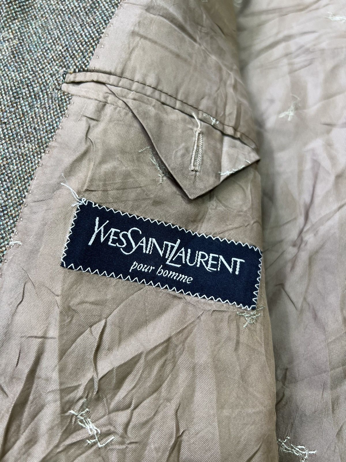 Yves Saint Laurent Vintage Yves Saint Laurent Pour Homme Green Wool Blazer Size 52R - 5 Thumbnail