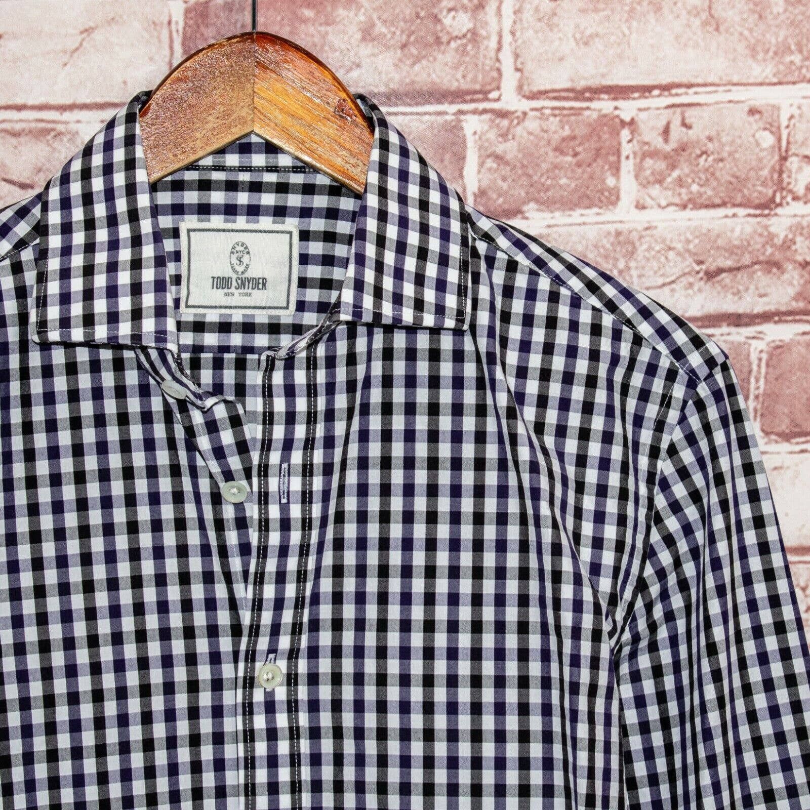 Todd Snyder TODD SNYDER NY Button up Dress Shirt Purple Black Gingham ...