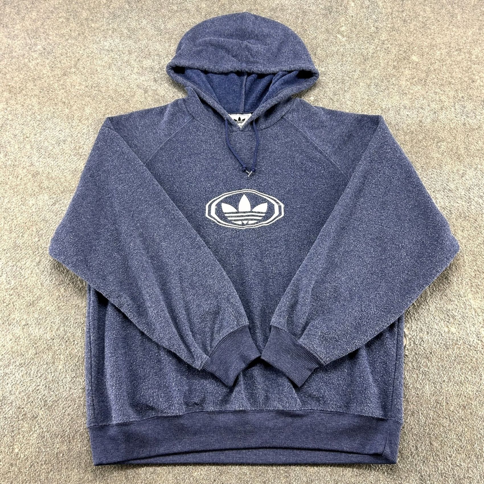 Adidas VINTAGE Adidas Hoodie Mens M Blue Navy Pullover Trefoil Fleece 90s Century Size US M / EU 48-50 / 2 - 2 Thumbnail